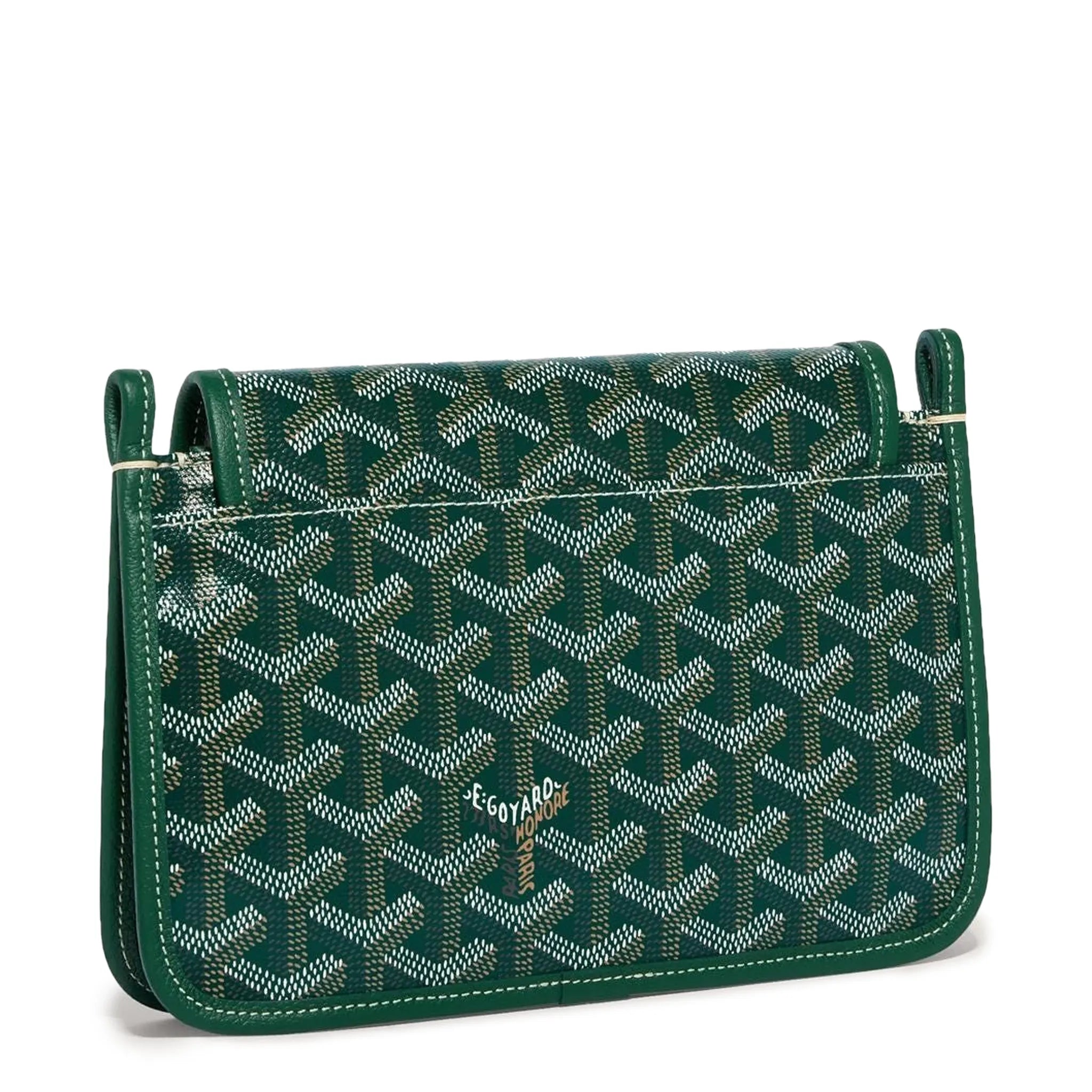 Back view of Goyard Plumet Pocket Green Wallet PLUMETPMLTY09CL09P