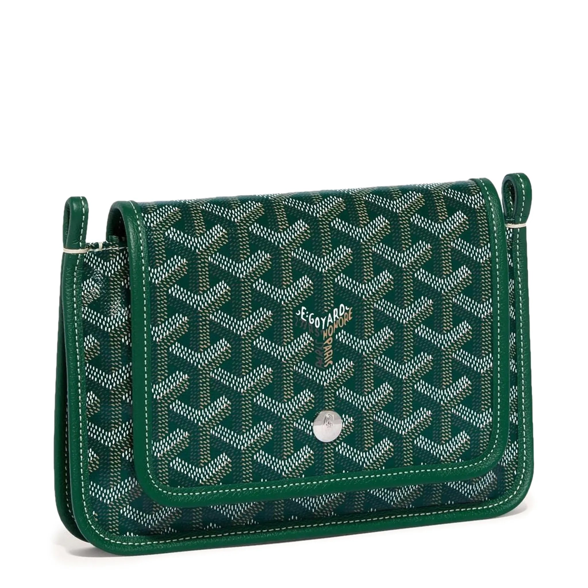 Front view of Goyard Plumet Pocket Green Wallet PLUMETPMLTY09CL09P