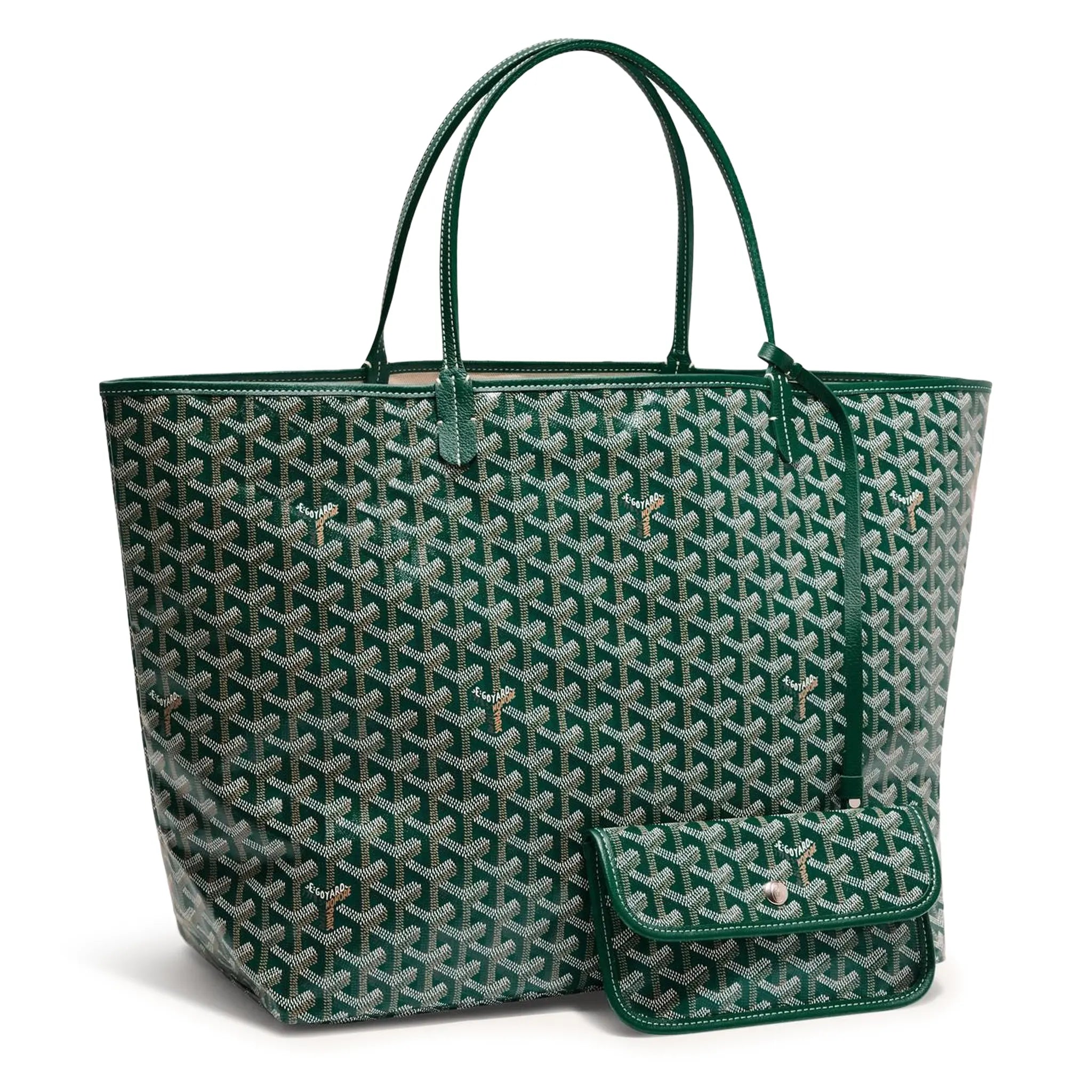 Front view of Goyard Saint Louis GM Tote Bag Green STLOUIPMLTY01CL01P