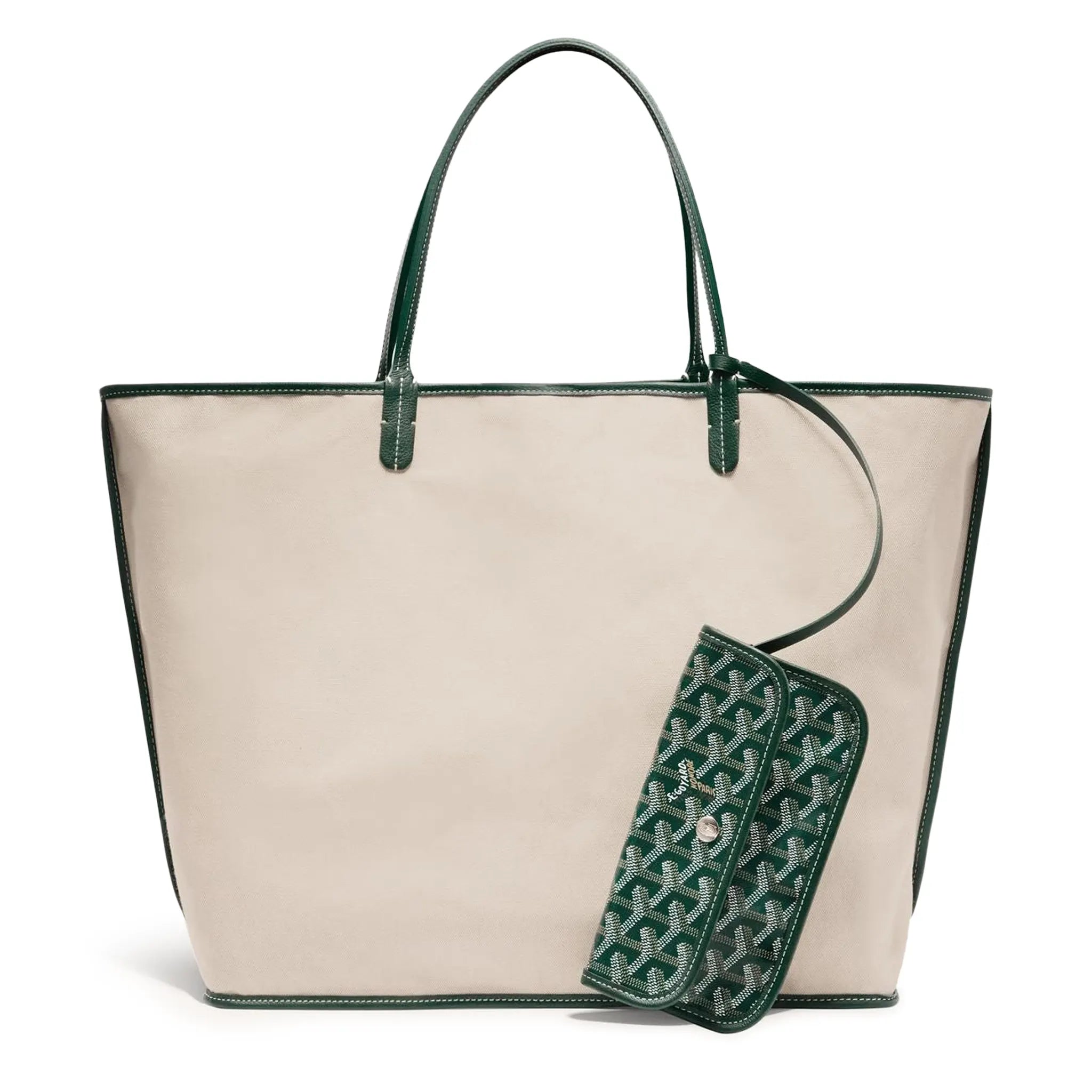 Reverse view of Goyard Saint Louis GM Tote Bag Green STLOUIPMLTY01CL01P