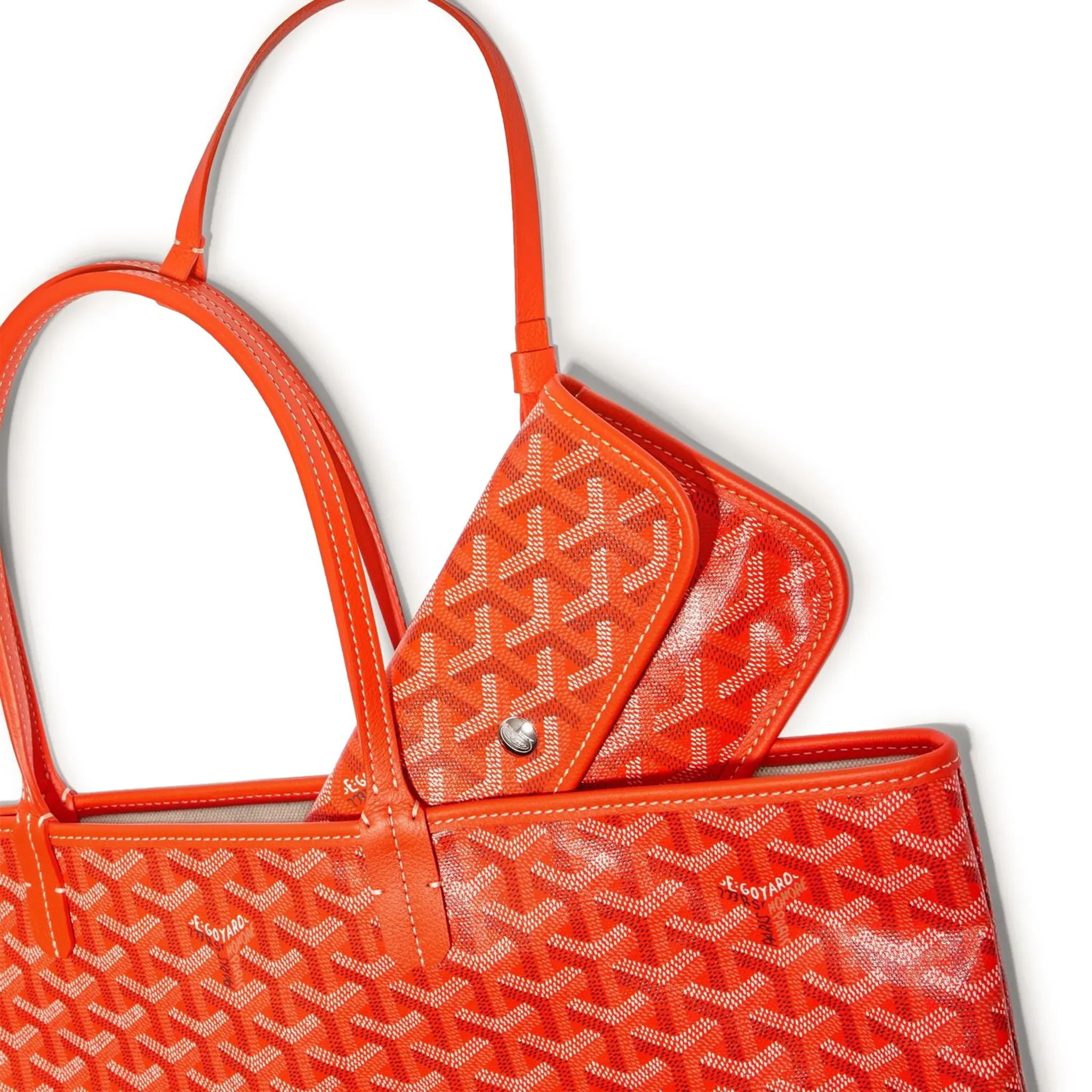 Detail view of Goyard Saint Louis GM Tote Bag Orange STLOUIGMLTY07CL07P