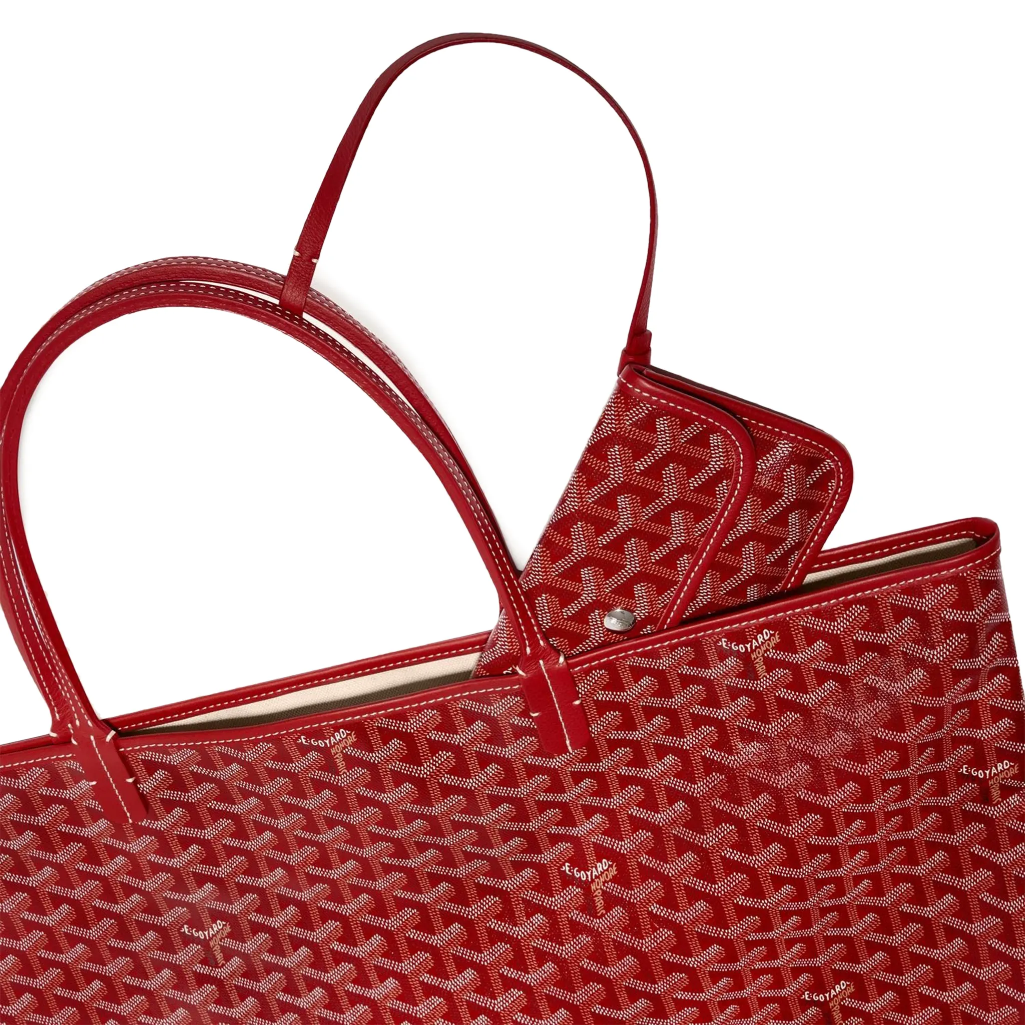 Detail view of Goyard Saint Louis GM Tote Bag Red STLOUIGMLTY02CL02P