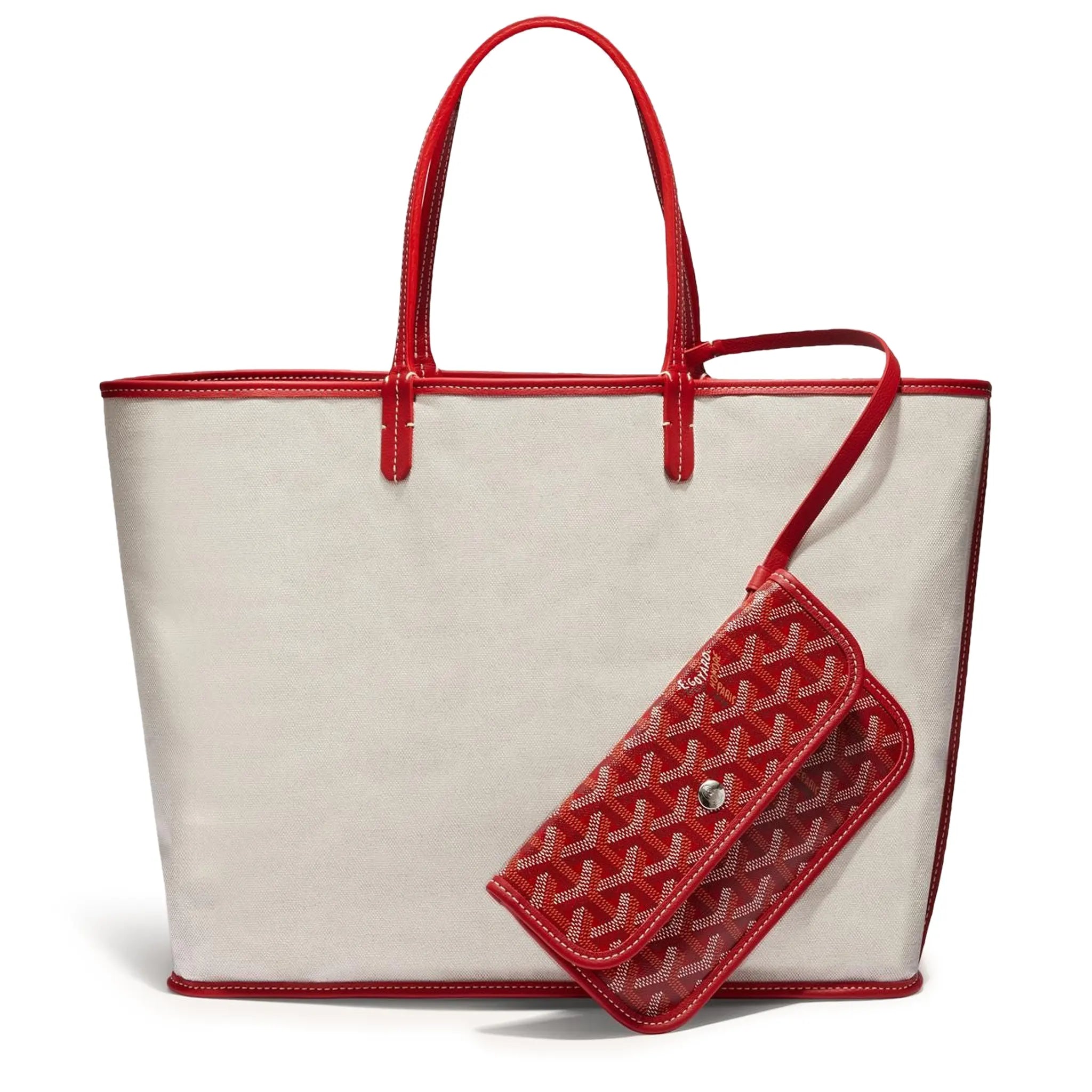 Inside view of Goyard Saint Louis GM Tote Bag Red STLOUIGMLTY02CL02P