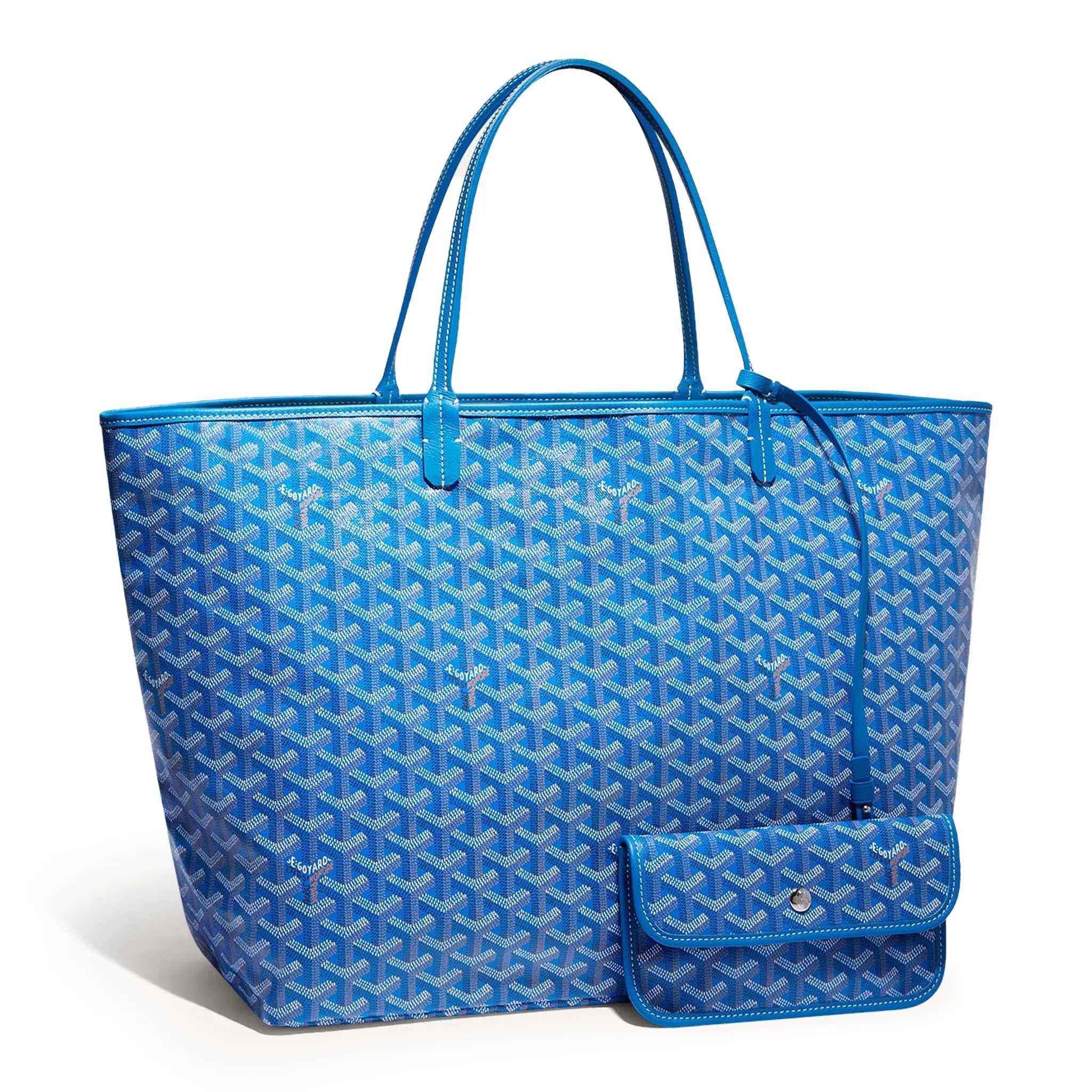 Front view of Goyard Saint Louis GM Tote Bag Sky Blue STLOUIGMLTY10CL10P