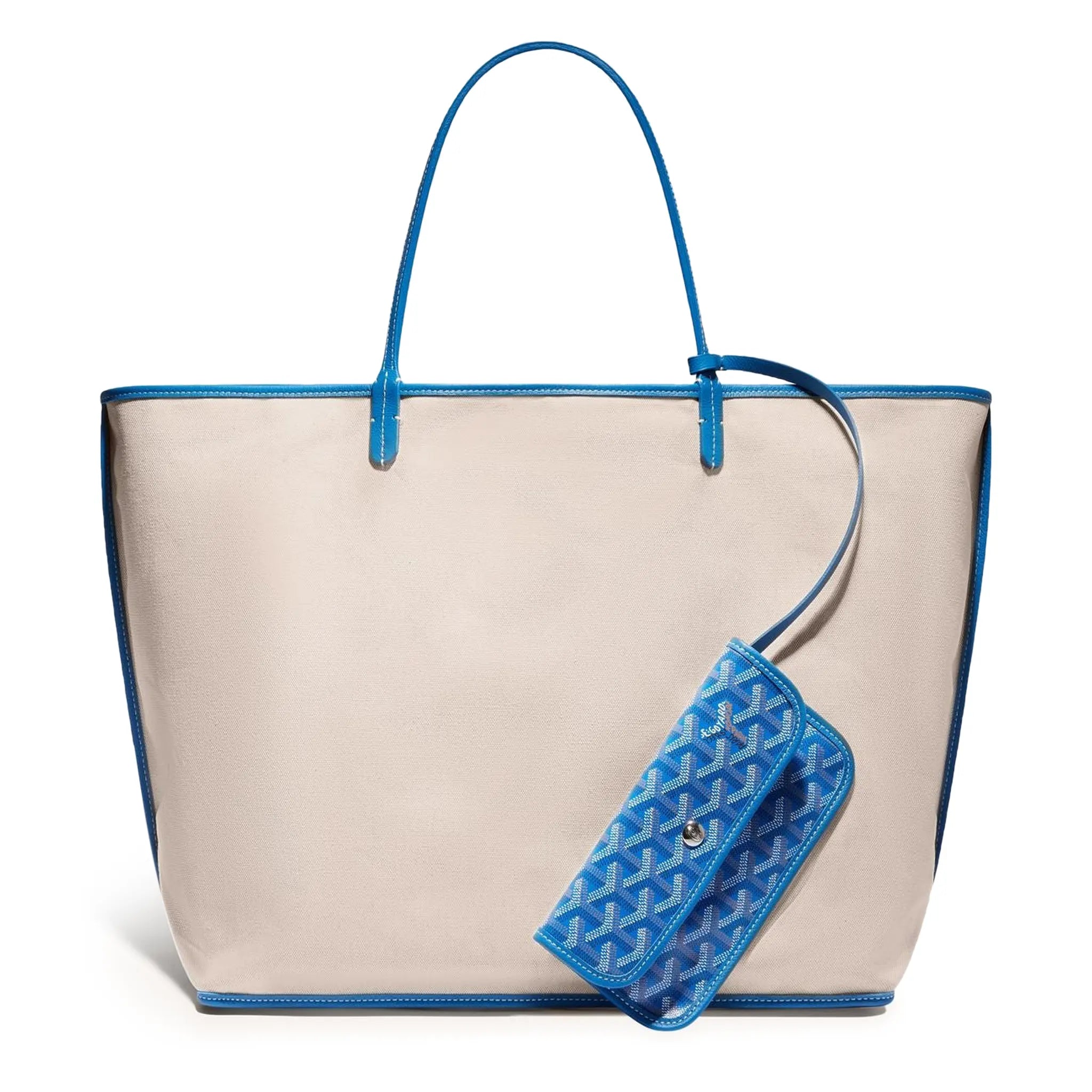 Inside view of Goyard Saint Louis GM Tote Bag Sky Blue STLOUIGMLTY10CL10P