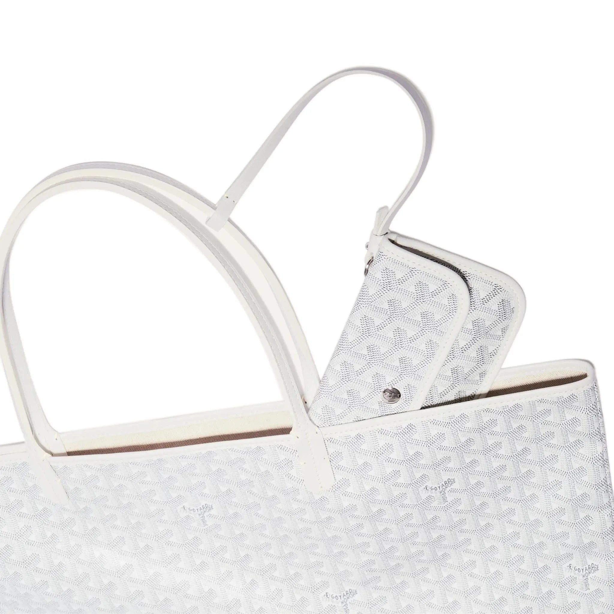 Detail strap view of Goyard Saint Louis GM Tote Bag White STLOUIGMLTY50CL50P