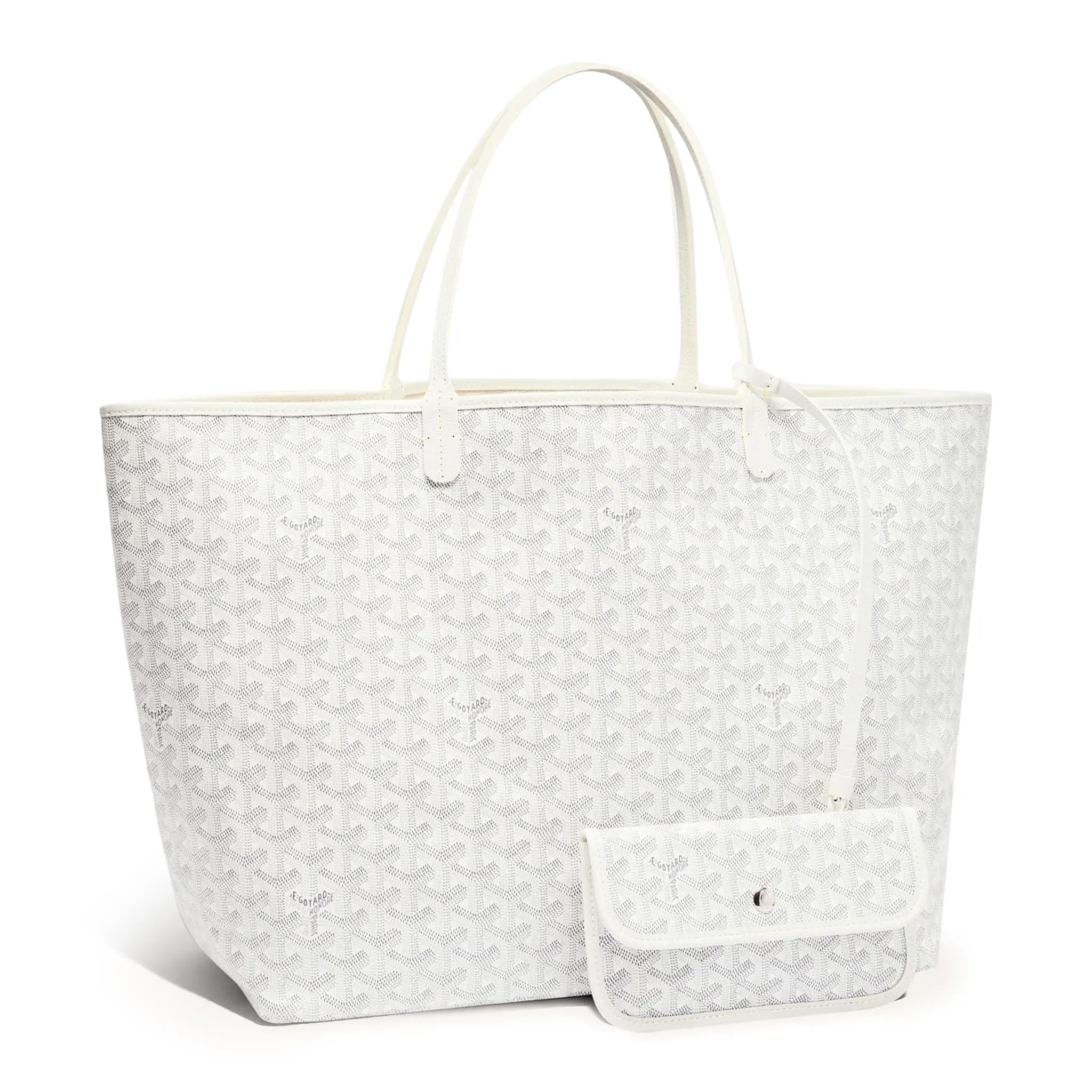 Front view of Goyard Saint Louis GM Tote Bag White STLOUIGMLTY50CL50P