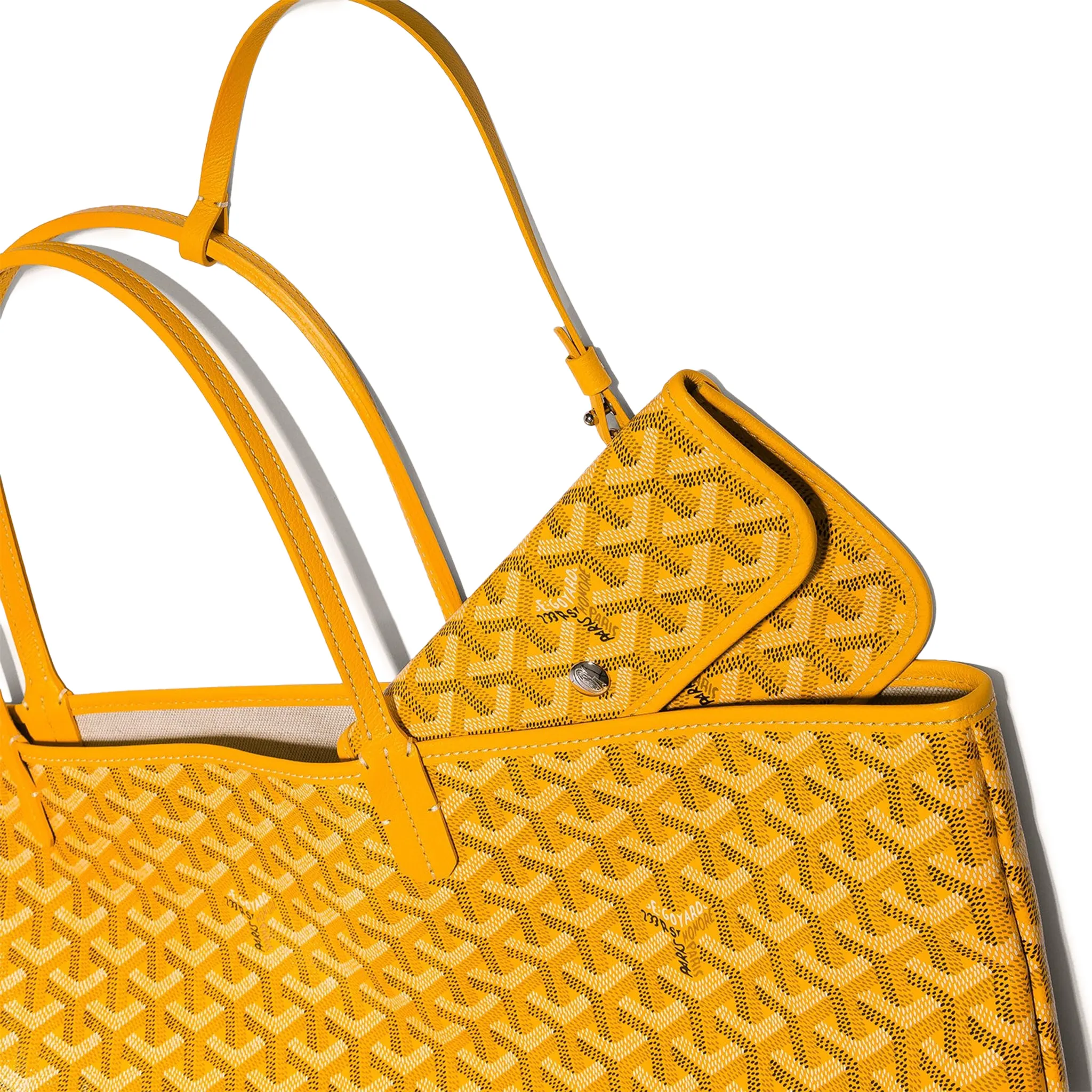 Detail view of Goyard Saint Louis GM Tote Bag Yellow STLOUIGMLTY08CL08P