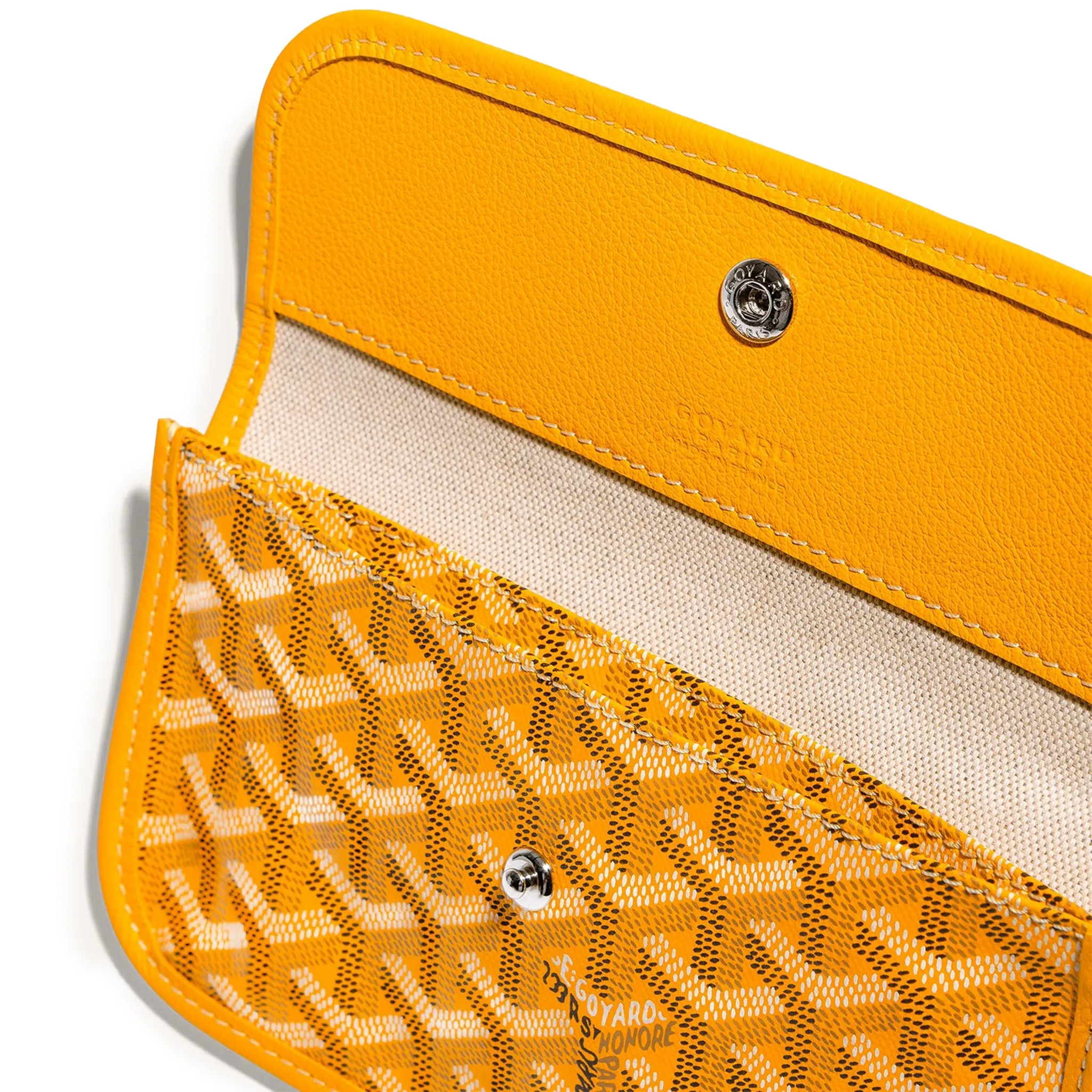 Open mini pouch view of Goyard Saint Louis GM Tote Bag Yellow STLOUIGMLTY08CL08P