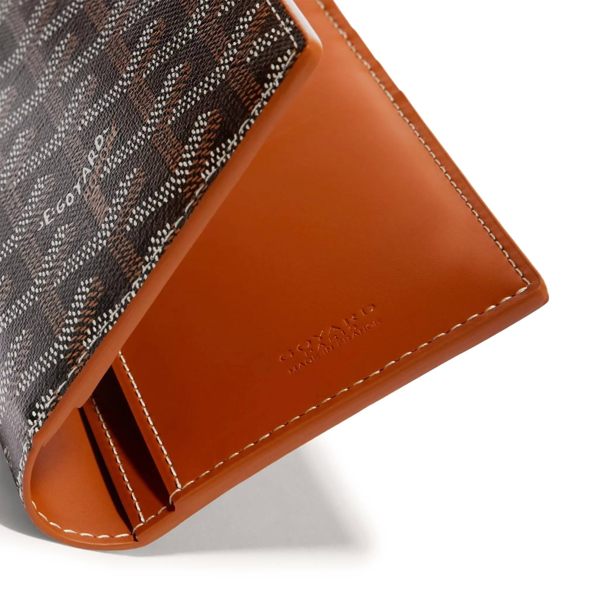 Detail view of Goyard Saint-Roch Wallet Black Tan STROC2PMLTY01CL03X