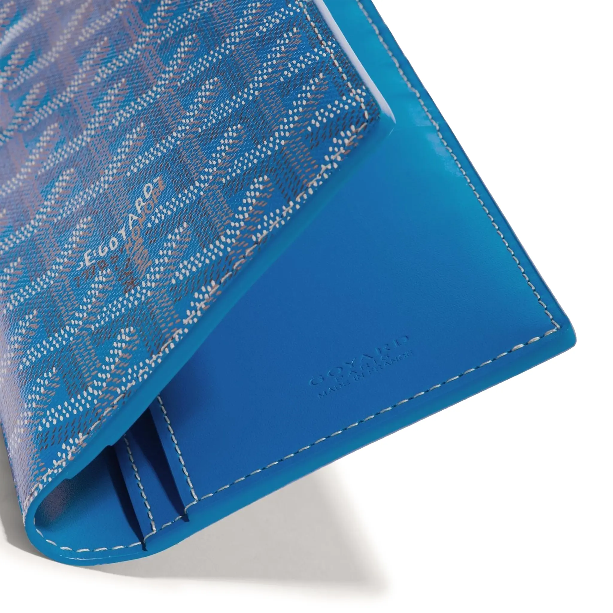 Detail view of Goyard Saint-Roch Wallet Sky Blue STROC2PMLTY10CL10X