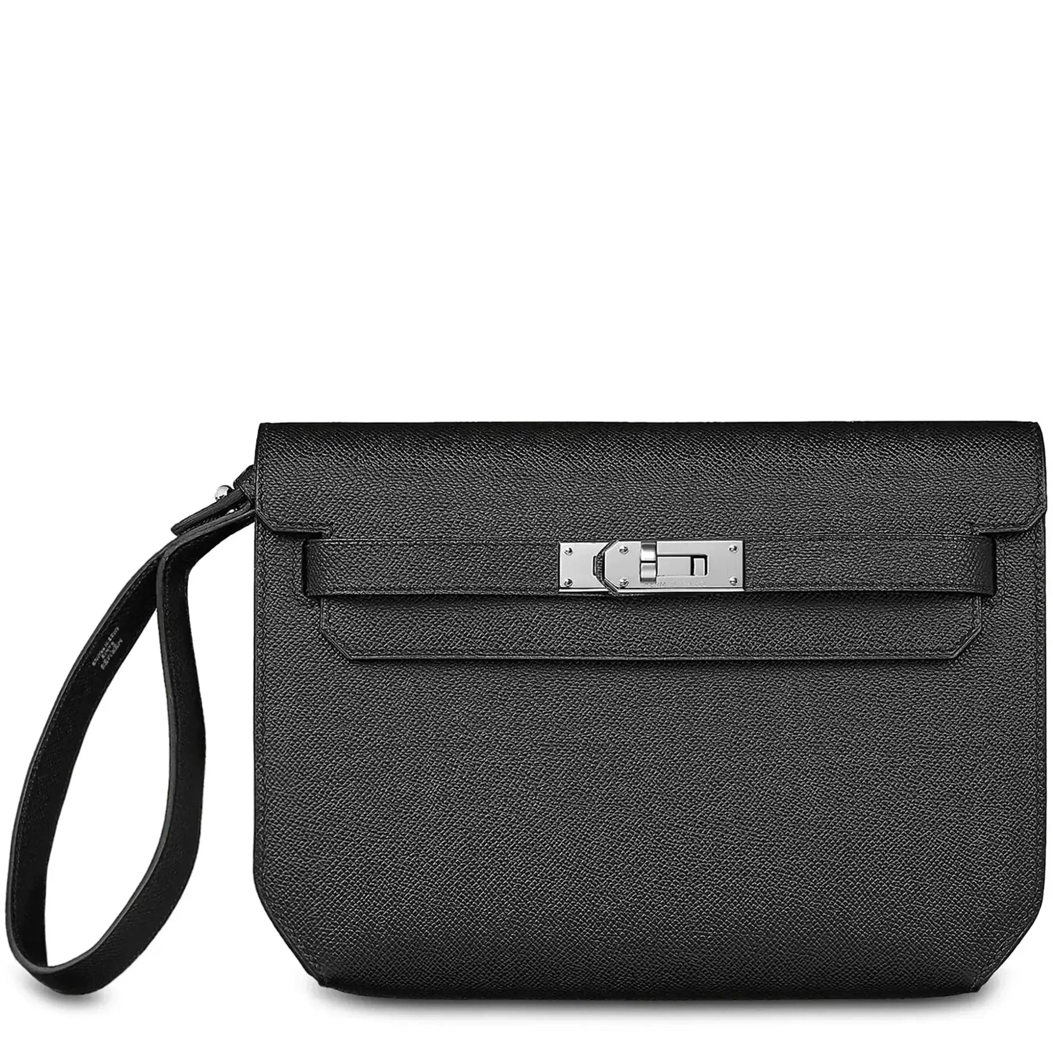 Hermès Paris Kelly Depeches 25 Epsom Black Palladium Hardware