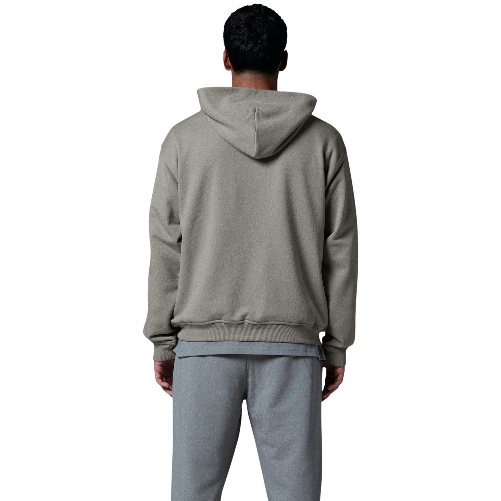 Model back view of Human Race Human Desert Grey Hoodie