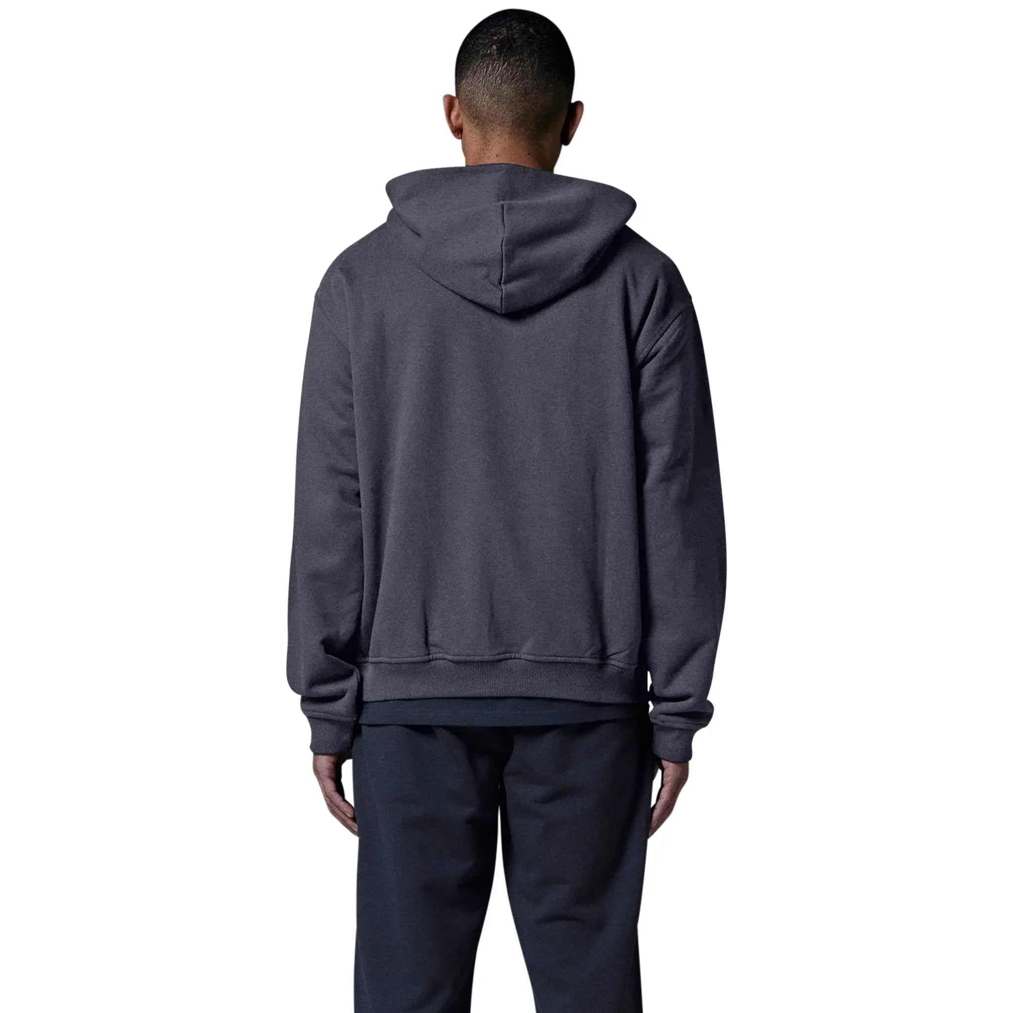 Model back view of Human Race Human Dusty Grey Hoodie