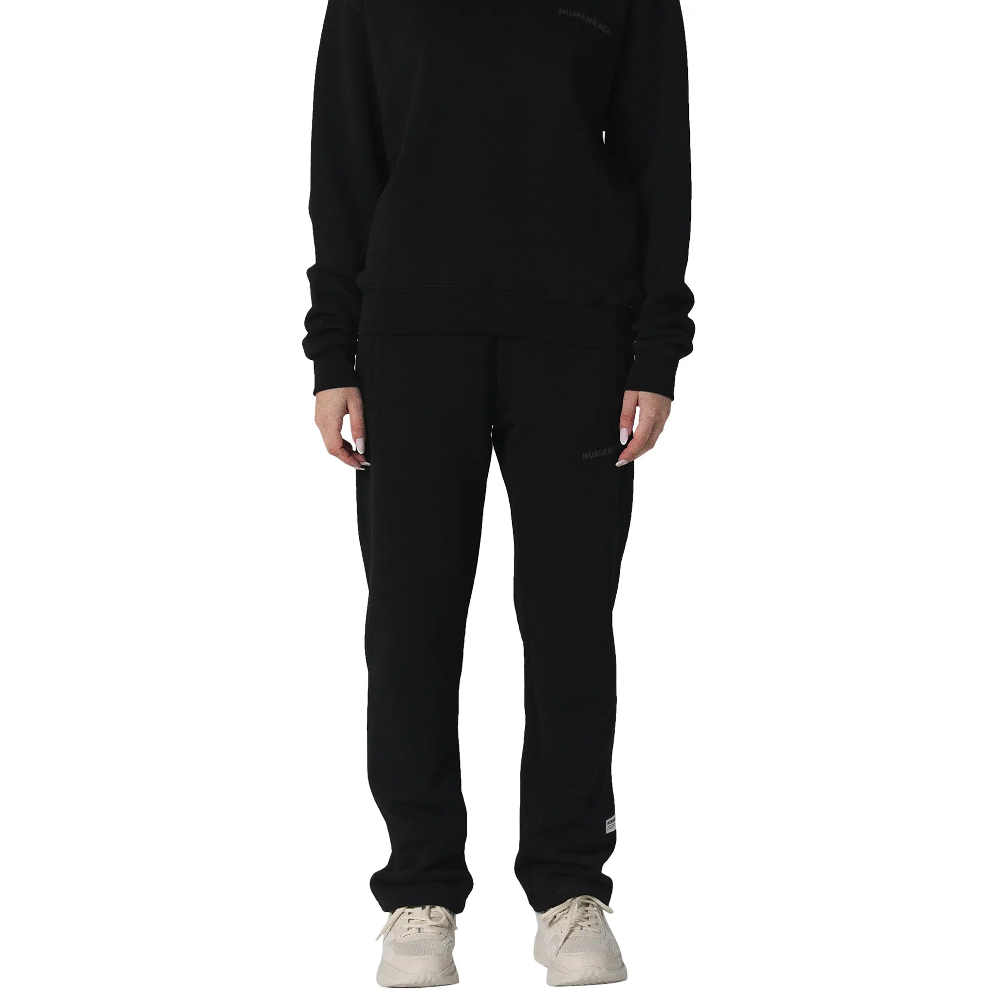 Model front view of Human Race Mars Straight Leg Black Sweatpants