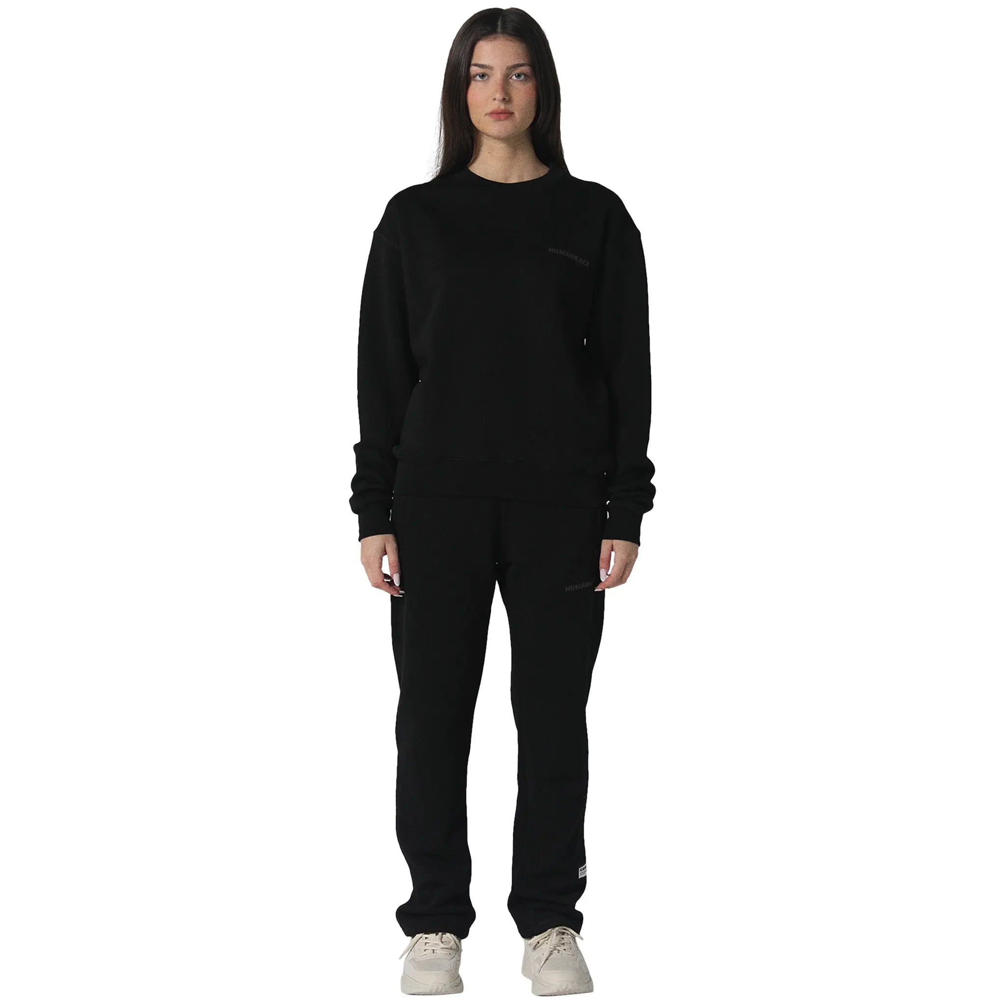 Model front view of Human Race Mars Straight Leg Black Sweatpants