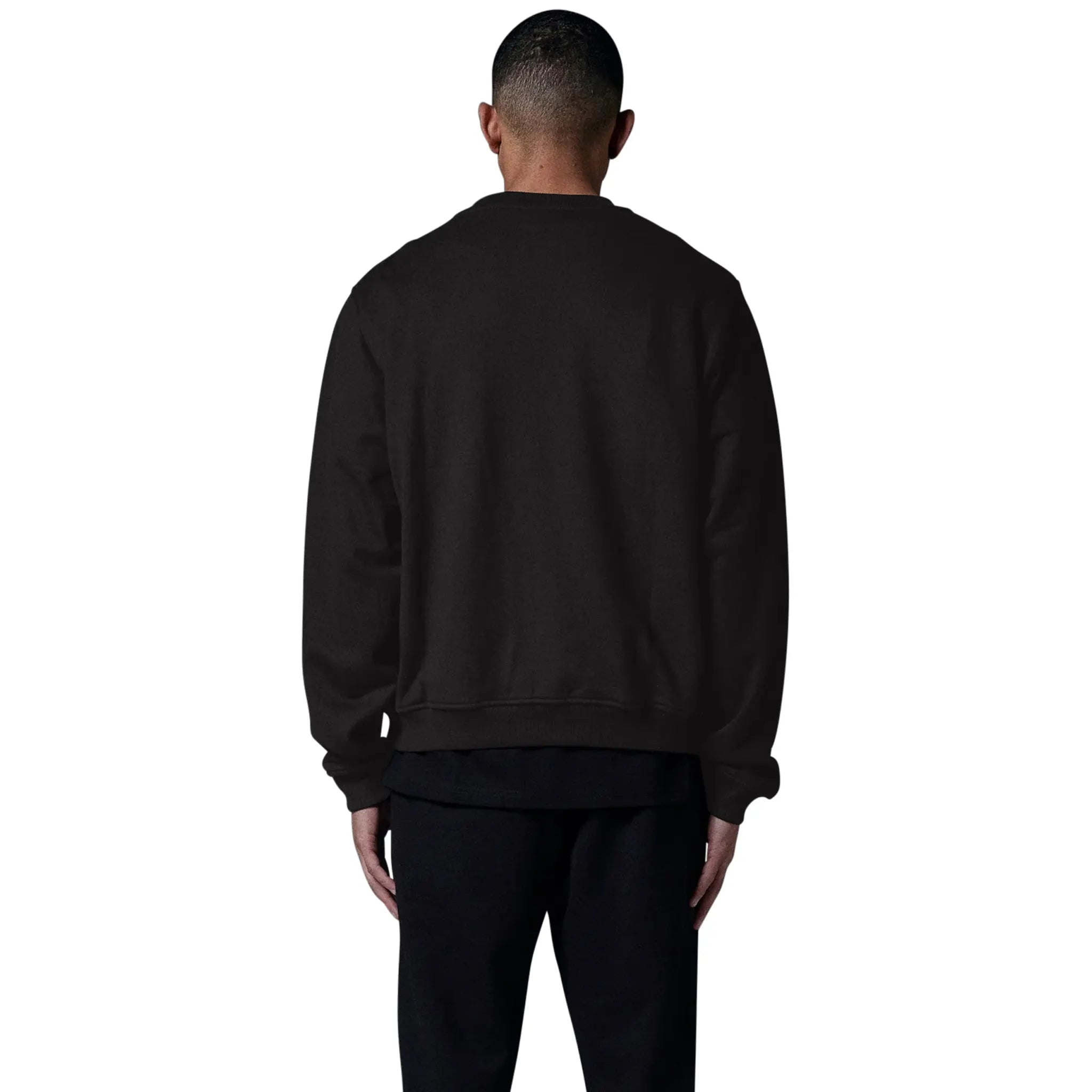 Back view of Human Race Planet Jet Black Sweatshirt