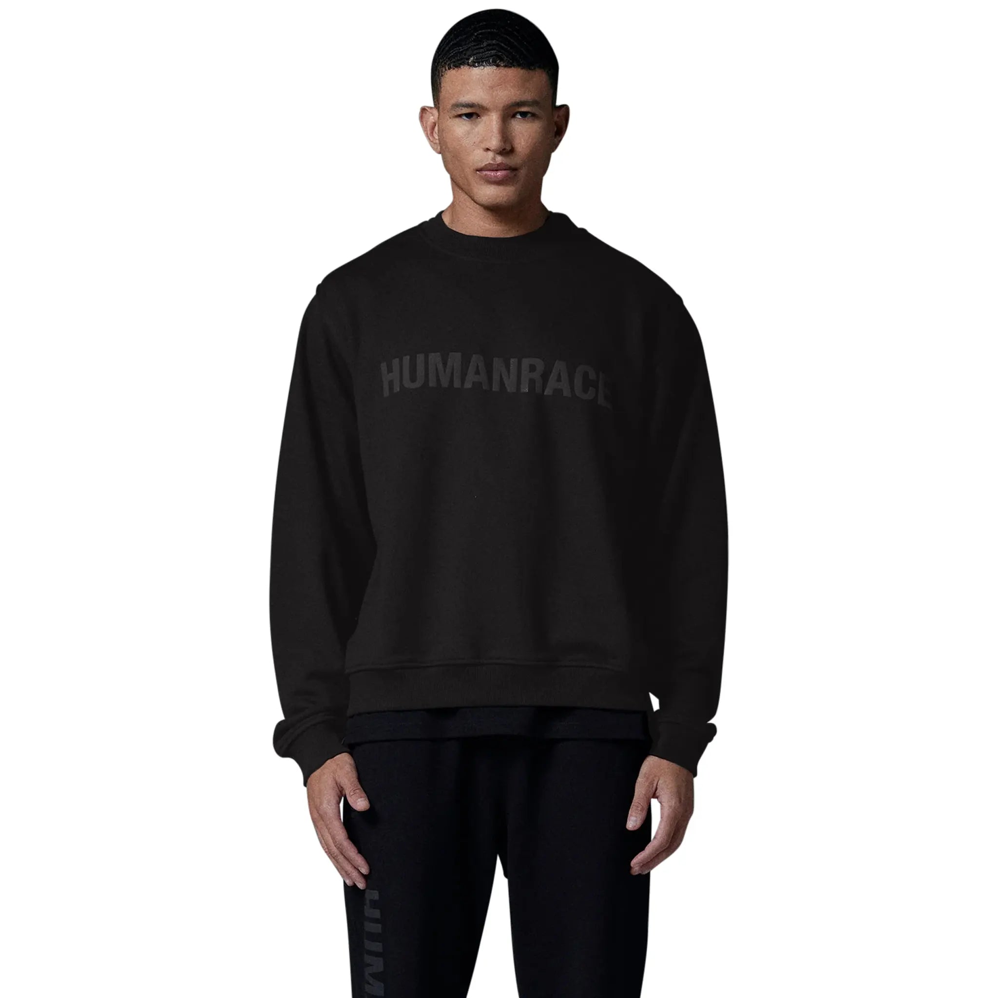 Front view of Human Race Planet Jet Black Sweatshirt