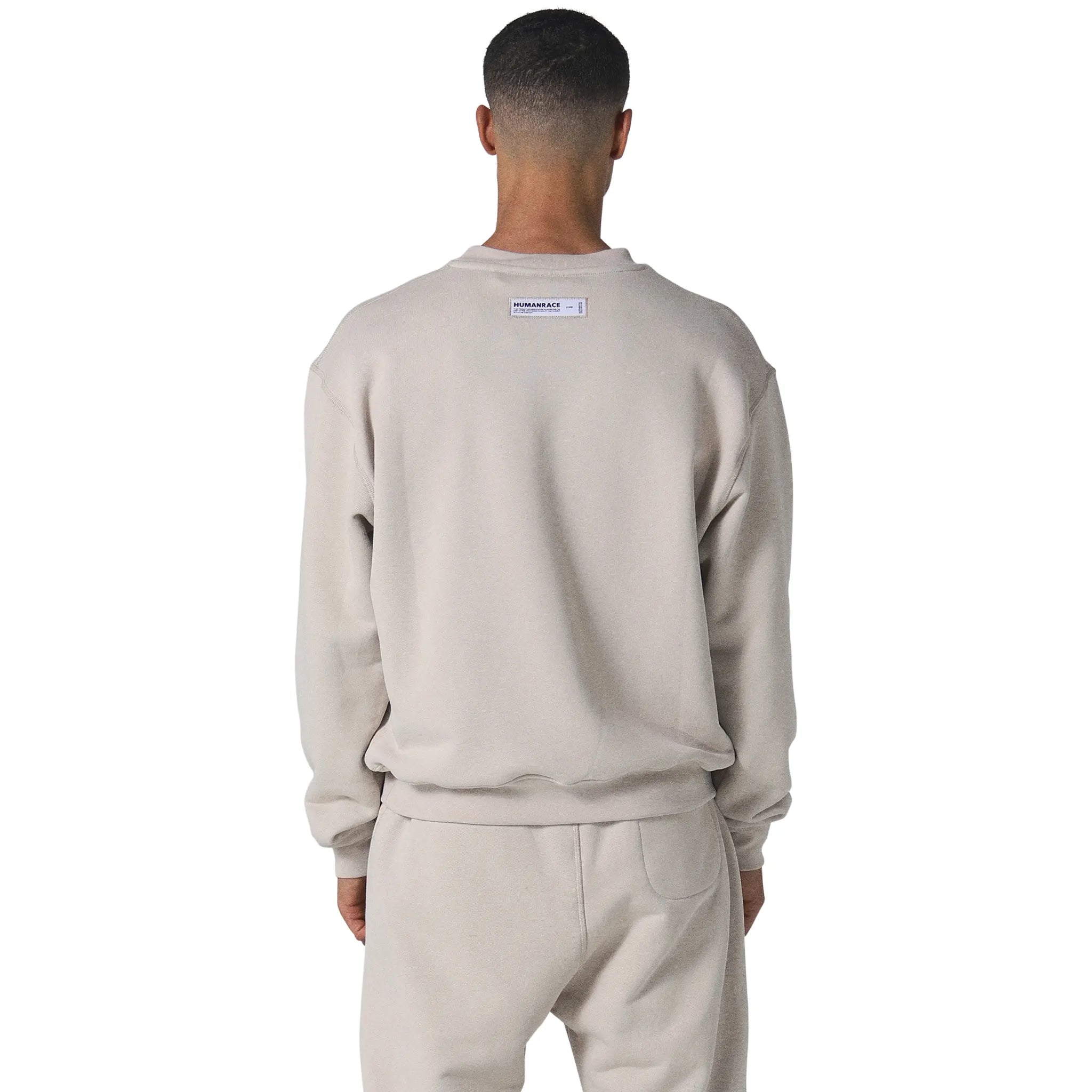 Model back view of Human Race World Deep Taupe Sweatshirt