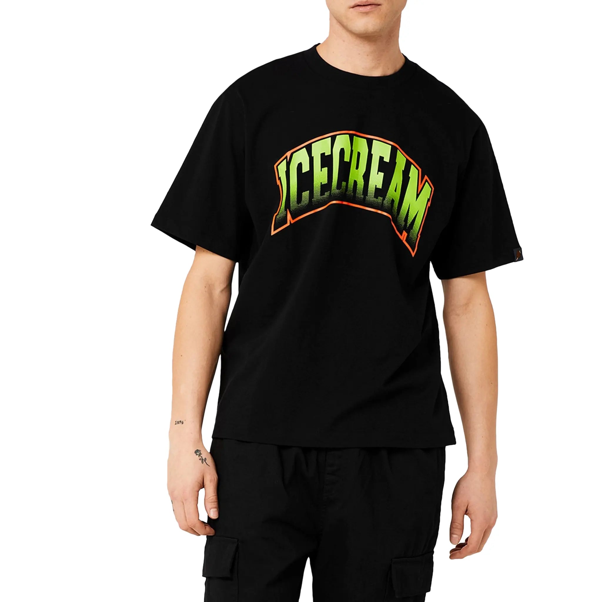Front Detail view of Icecream IC College Black T Shirt ic23436-blk