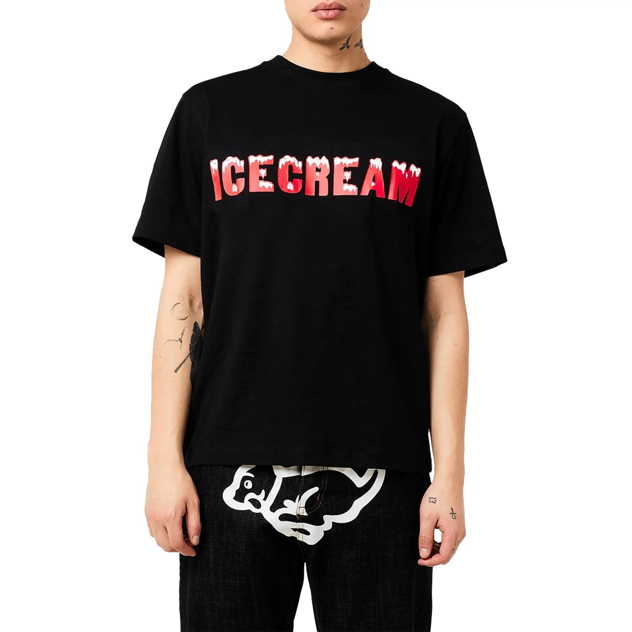 Front Detail view of Icecream IC Drippy Black T Shirt ic23439-blk