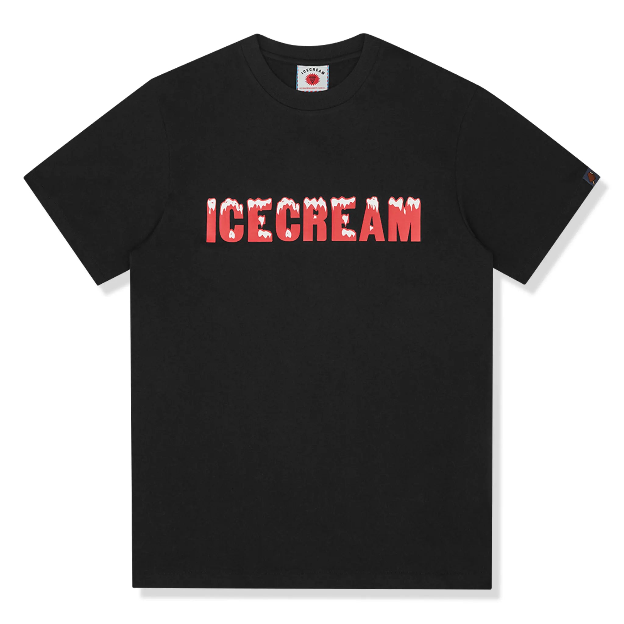 Front view of Icecream IC Drippy Black T Shirt ic23439-blk