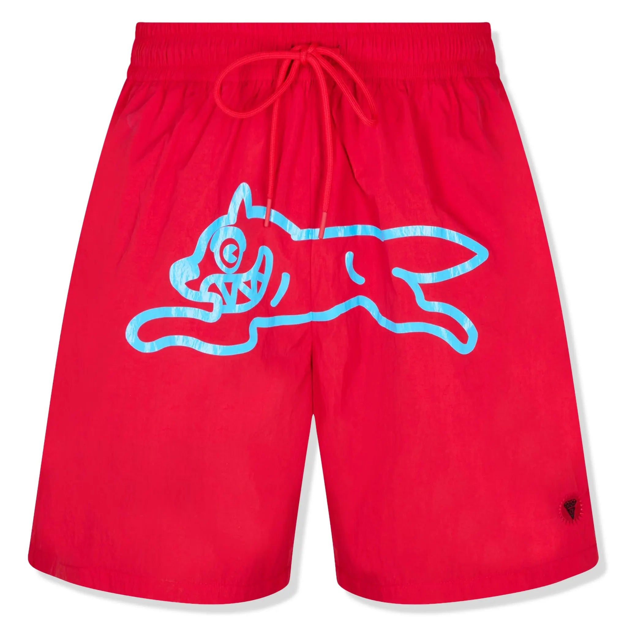 Front view of Icecream IC Run Dog Red Swim Shorts ic23214-red