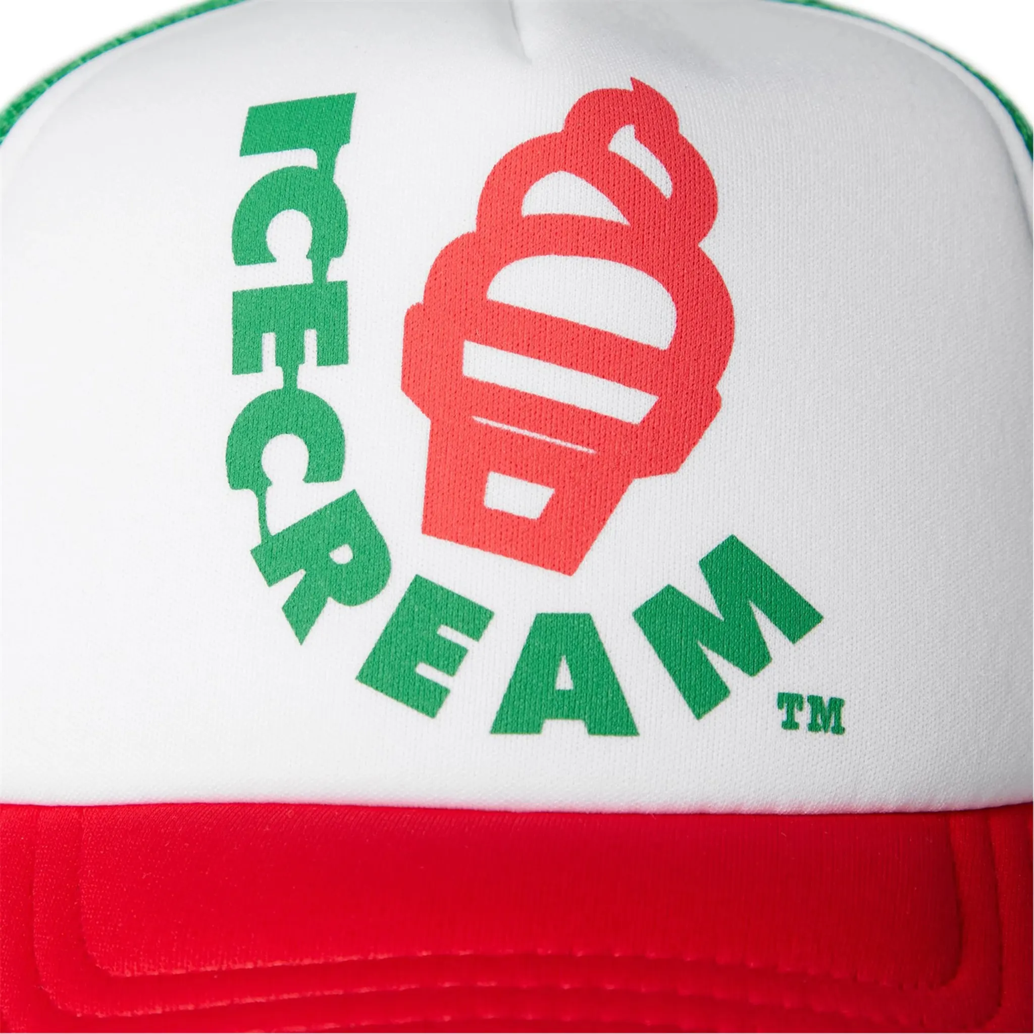 Detail view of Icecream Soft Serve White Red Trucker Cap