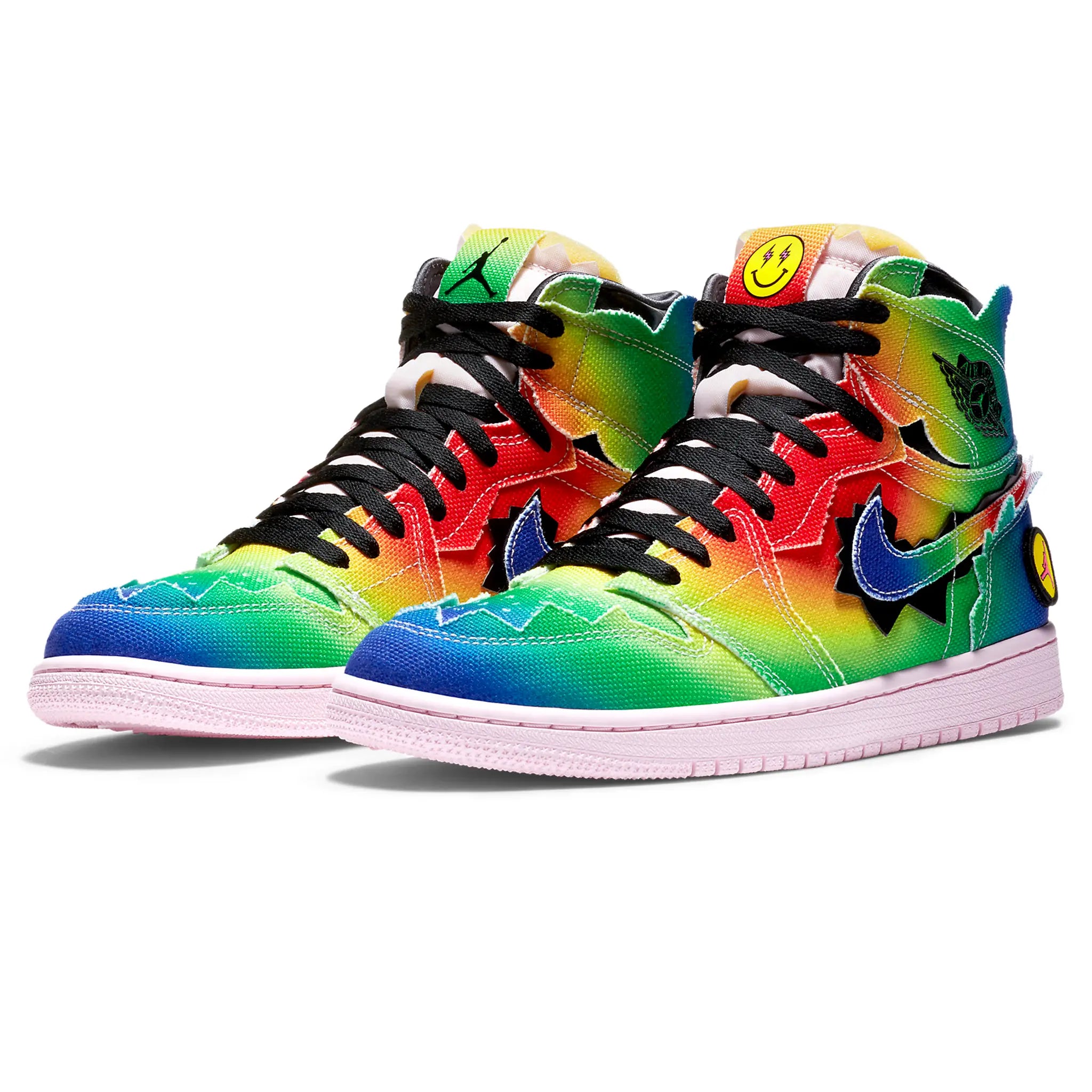 Front side view of J. Balvin x Air Jordan 1 Retro High OG Colores Y Vibras DC3481-900