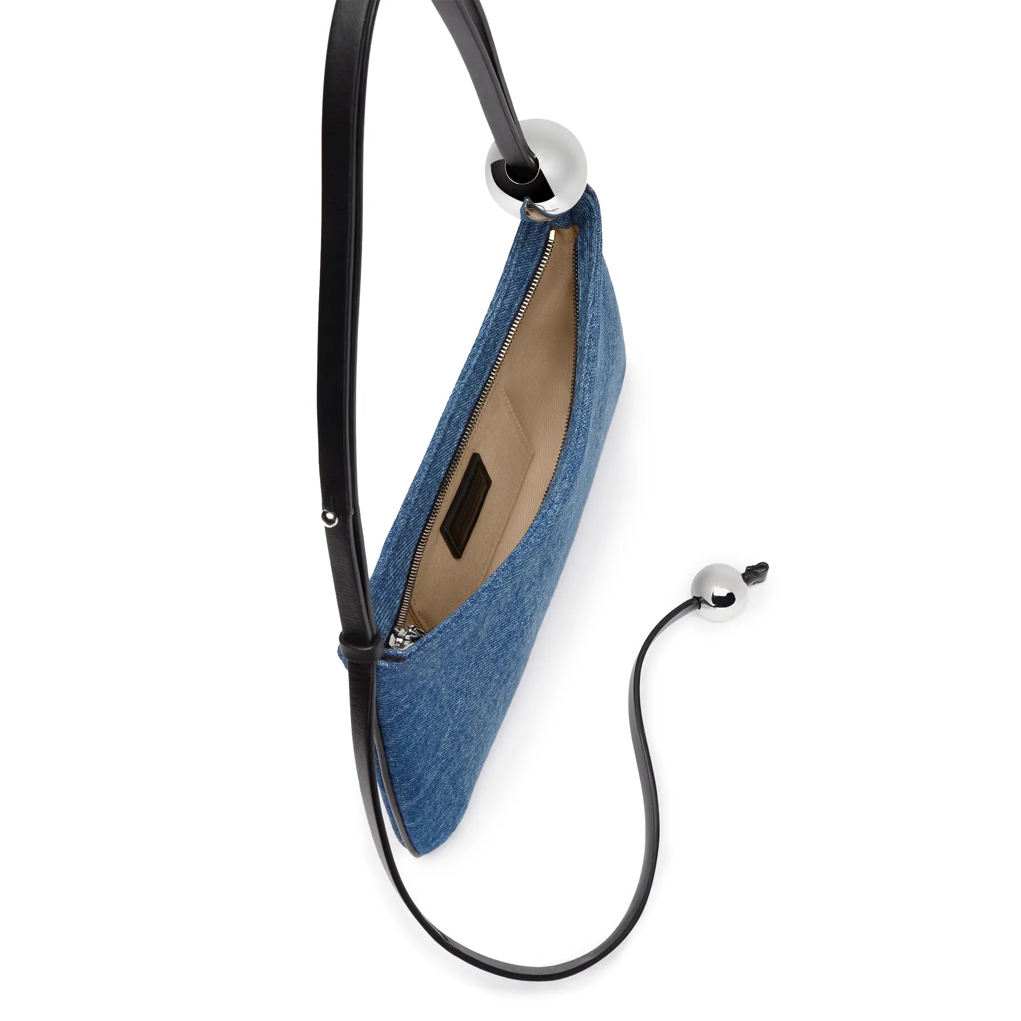 Inside view of Jacquemus Le Bisou Perle Blue Shoulder Bag 231BA057-3176-330