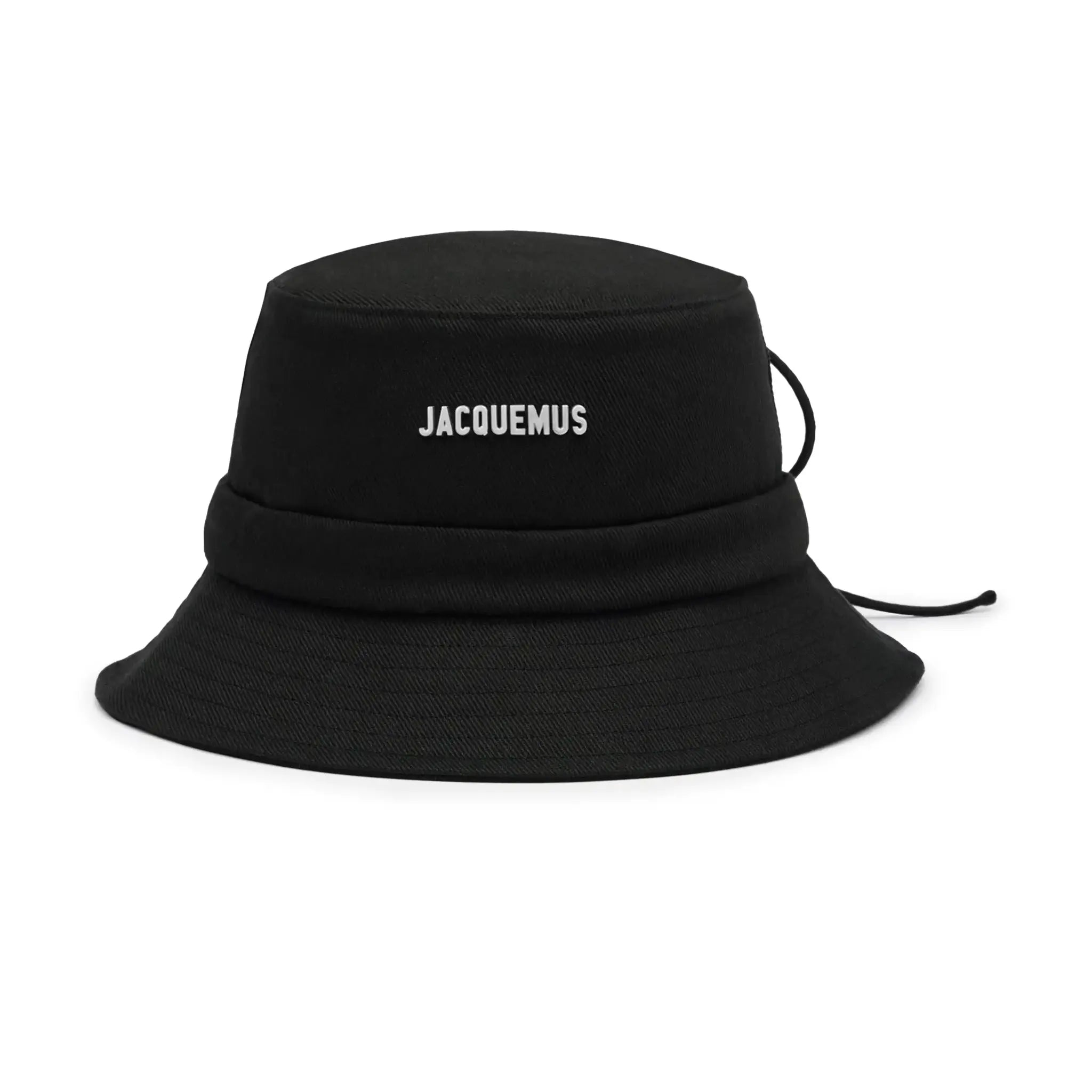 Front view of Jacquemus Le Bob Gadjo Black Bucket Hat 213AC001-5001-990