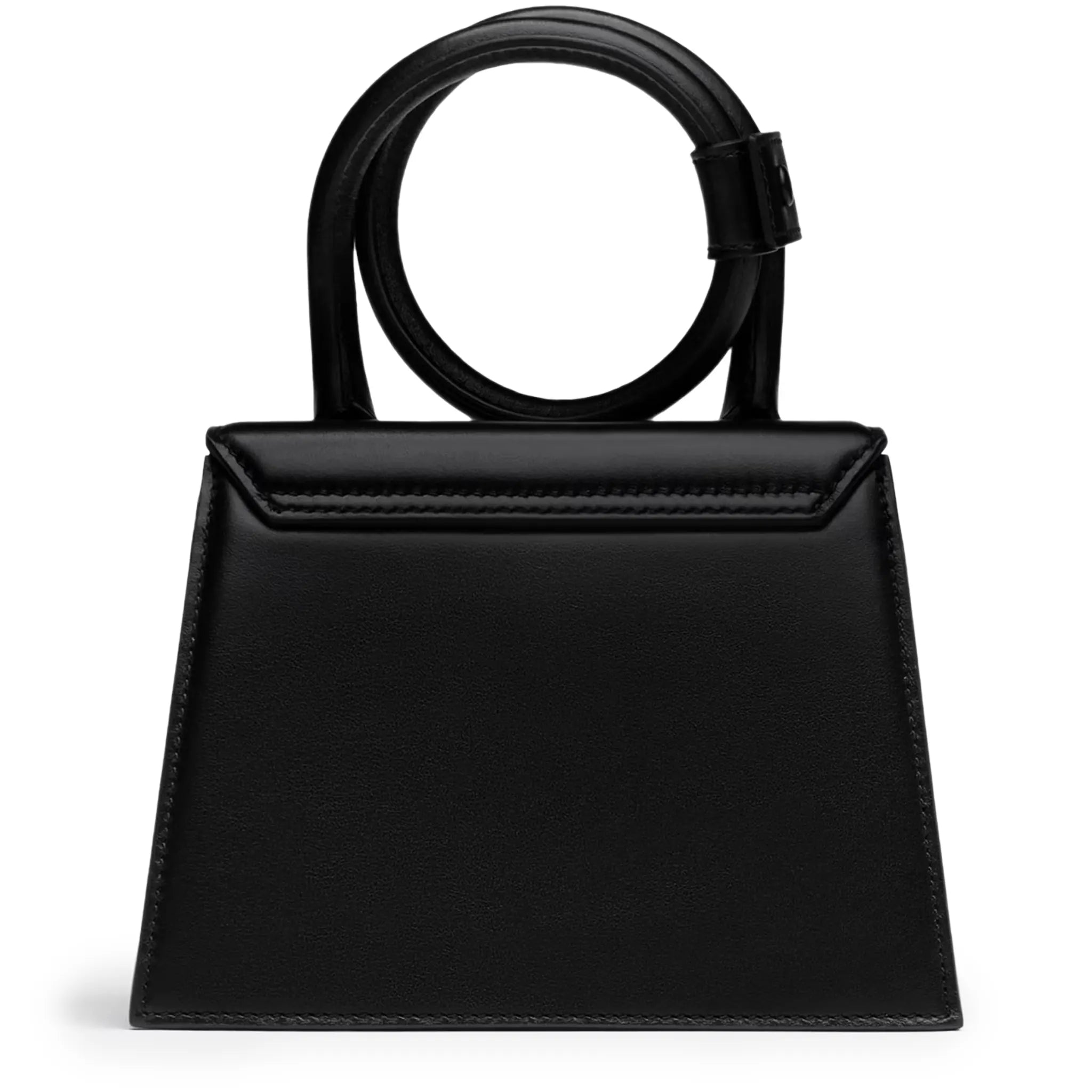 Back view of Jacquemus Le Chiquito Noeud Coiled Leather Black Handbag 213BA005-3000-990