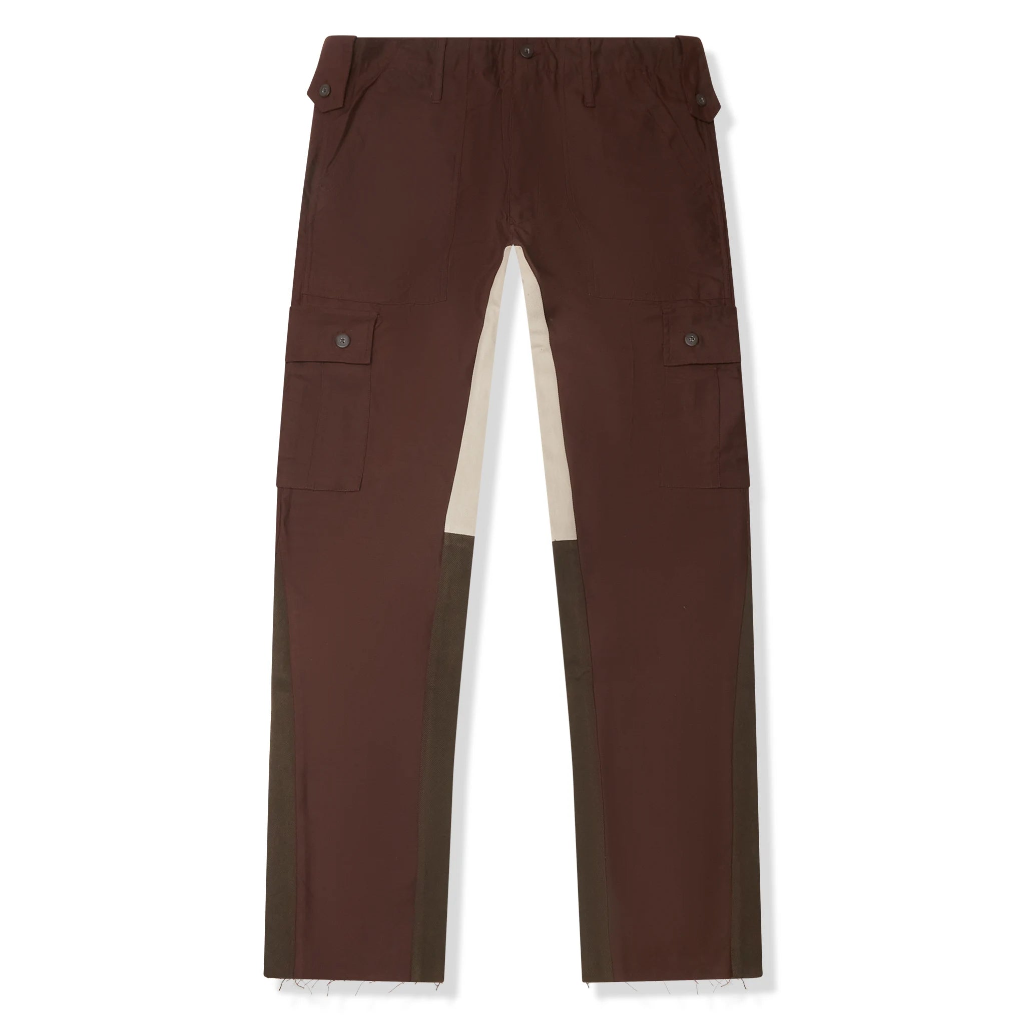 Front view of Jeanius Bar Atelier Custom Brown Cargo Pants