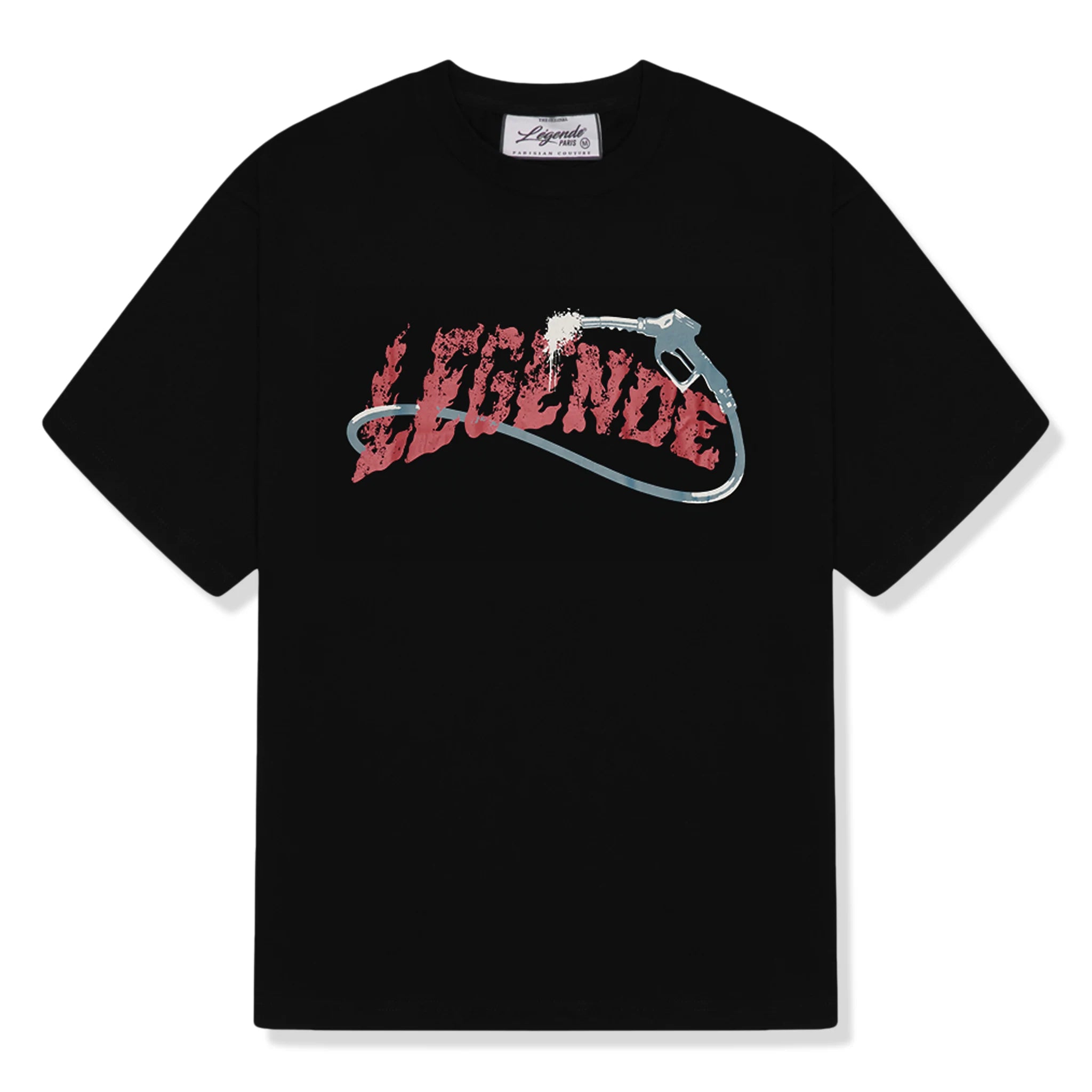 Front view of Légende Paris Destination Black T Shirt