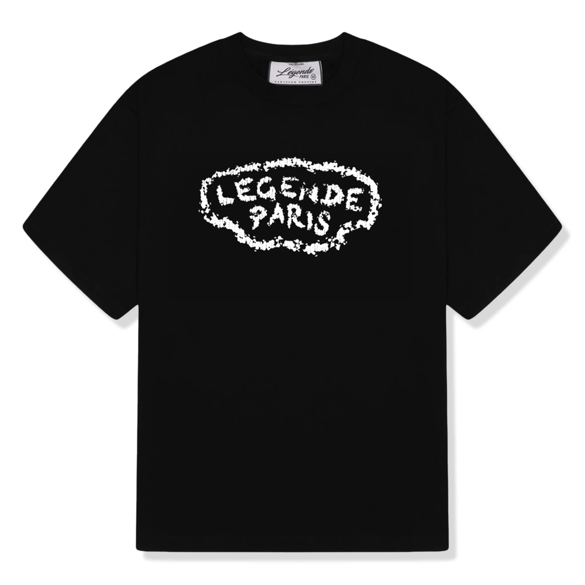 Front view of Légende Paris Expensive Pain Black T Shirt