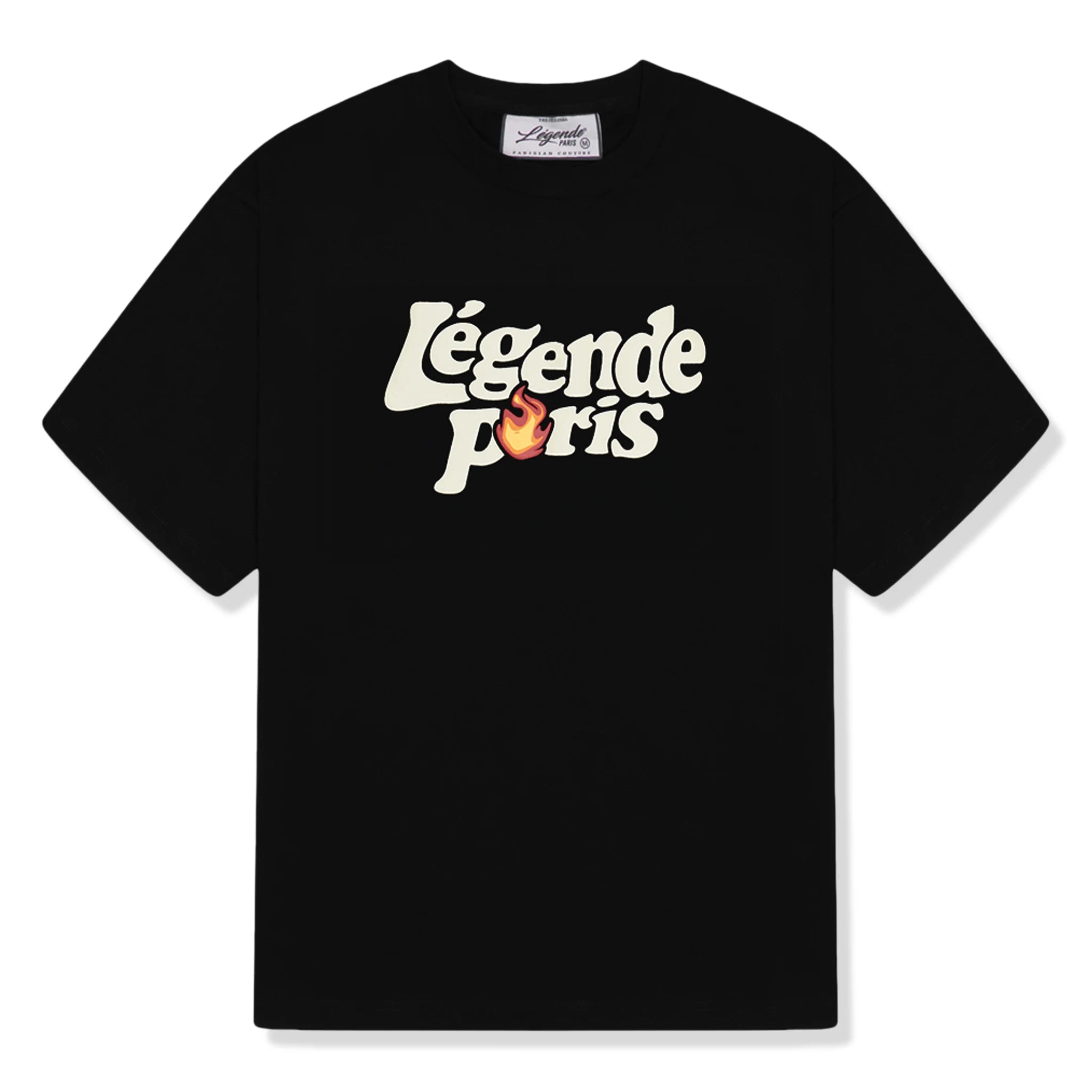 Front view of Légende Paris Life’s A Gamble Black T Shirt
