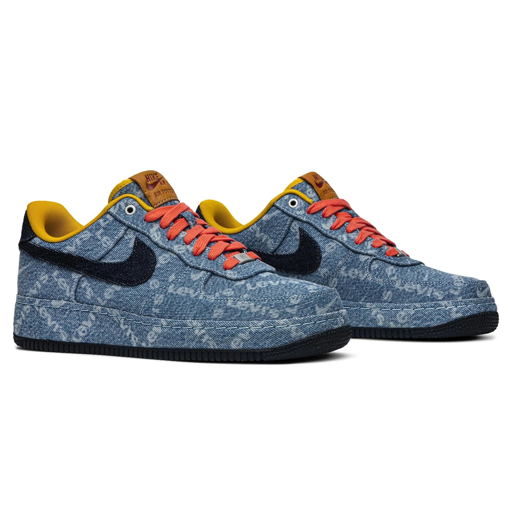 Front side view of Levi's x Nike By You x Air Force 1 Low Exclusive Denim CV0670-447