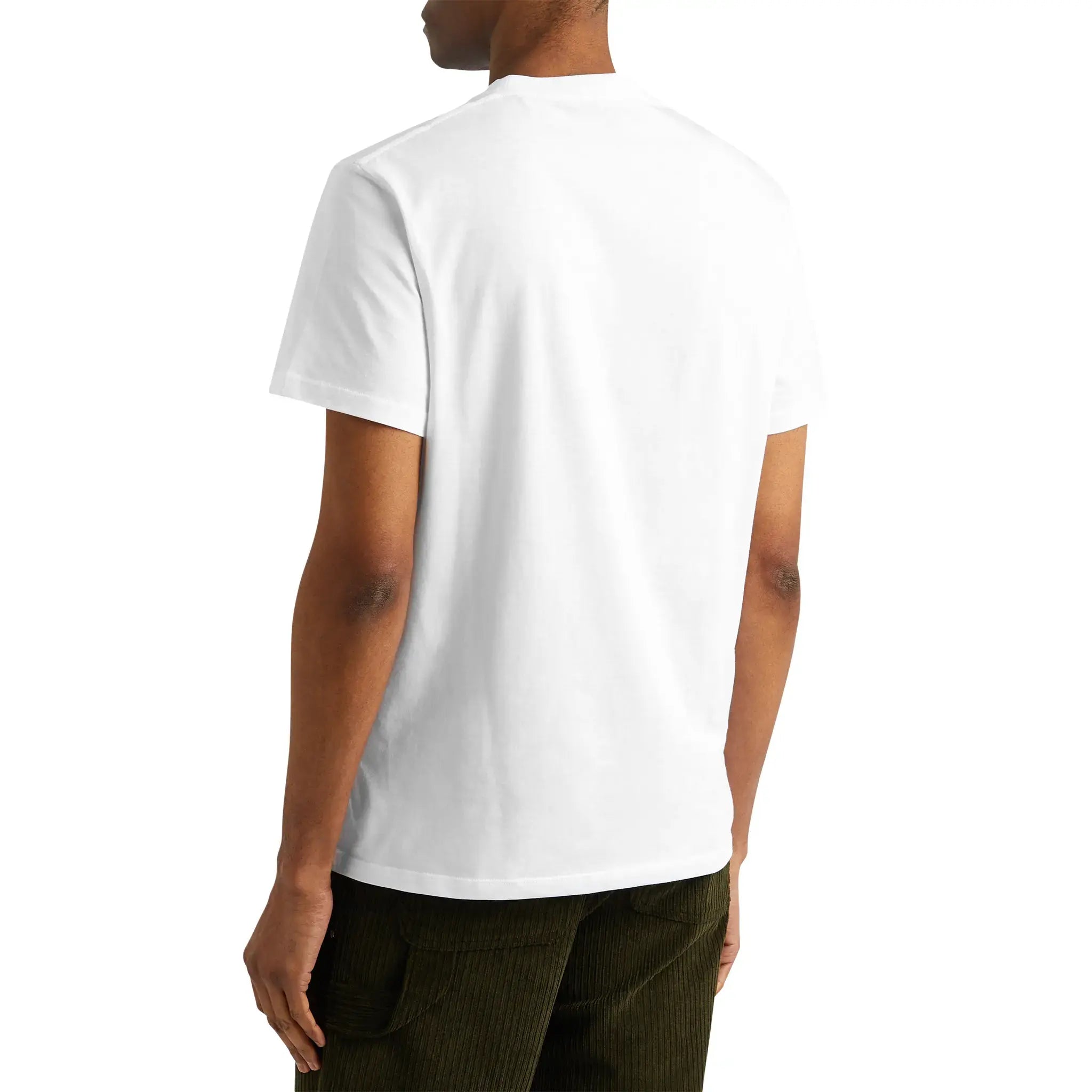 Model back view of Loewe Anagram Chest Logo White T Shirt H526Y22X75-2100