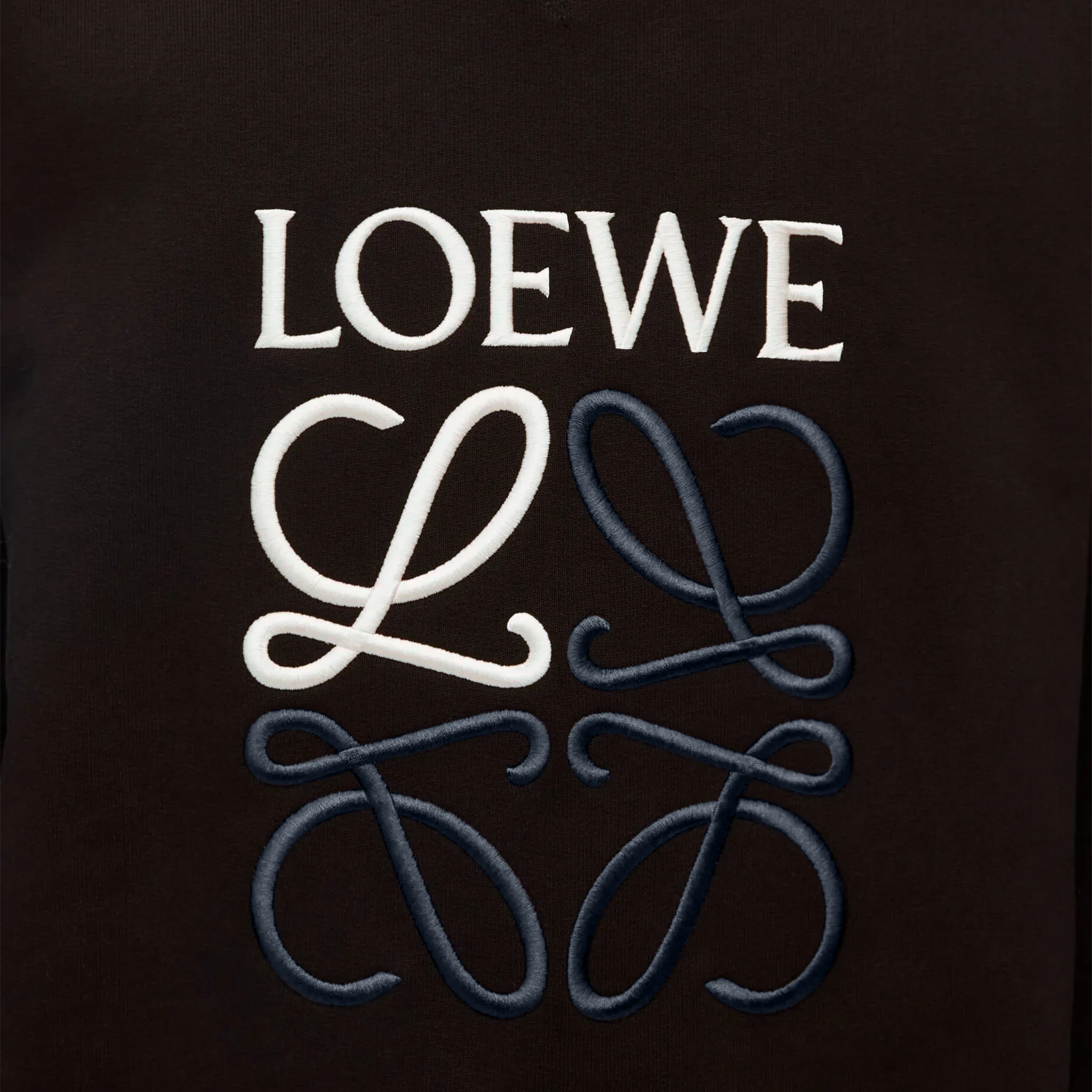 Detail view of Loewe Anagram Cotton Black Sweatshirt H526Y24J07