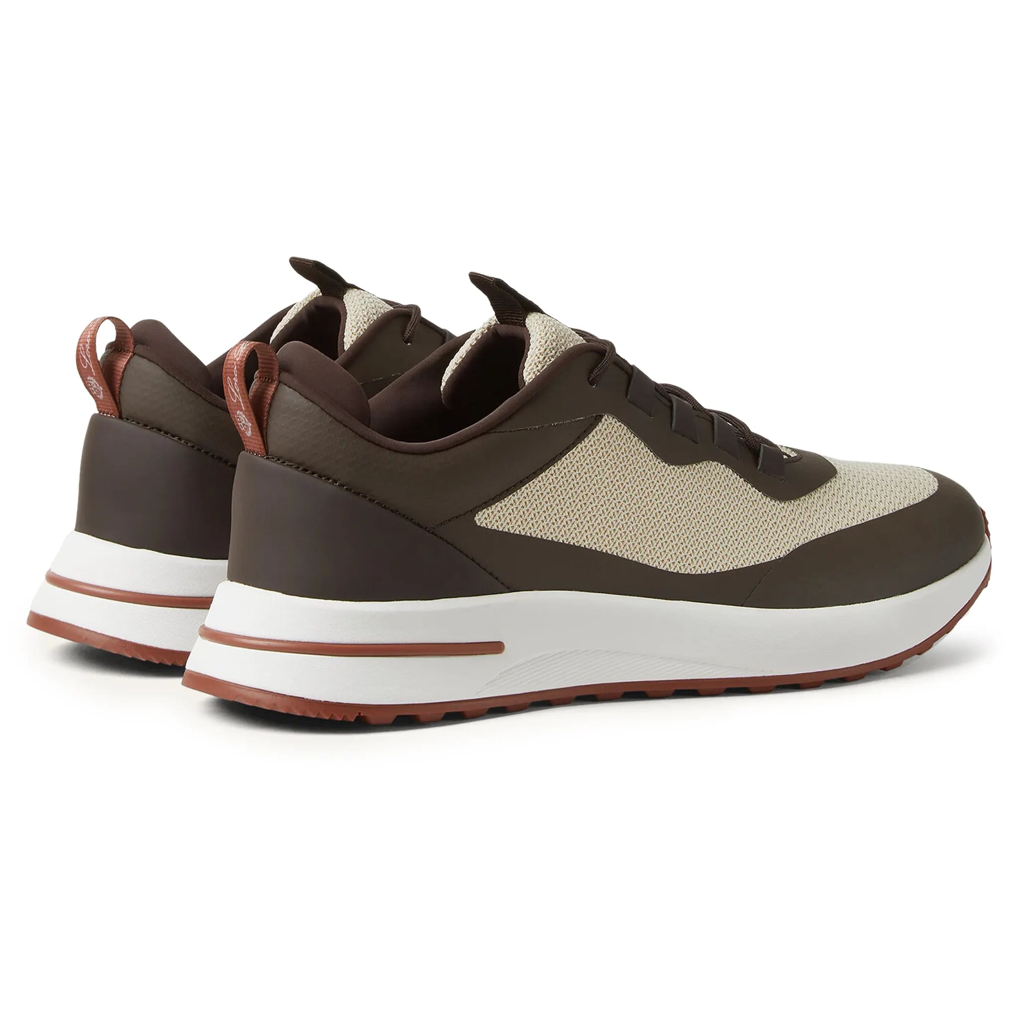 Back side view of Loro Piana Week End Walk Desert Light Sneaker FAM1718_F6ZH