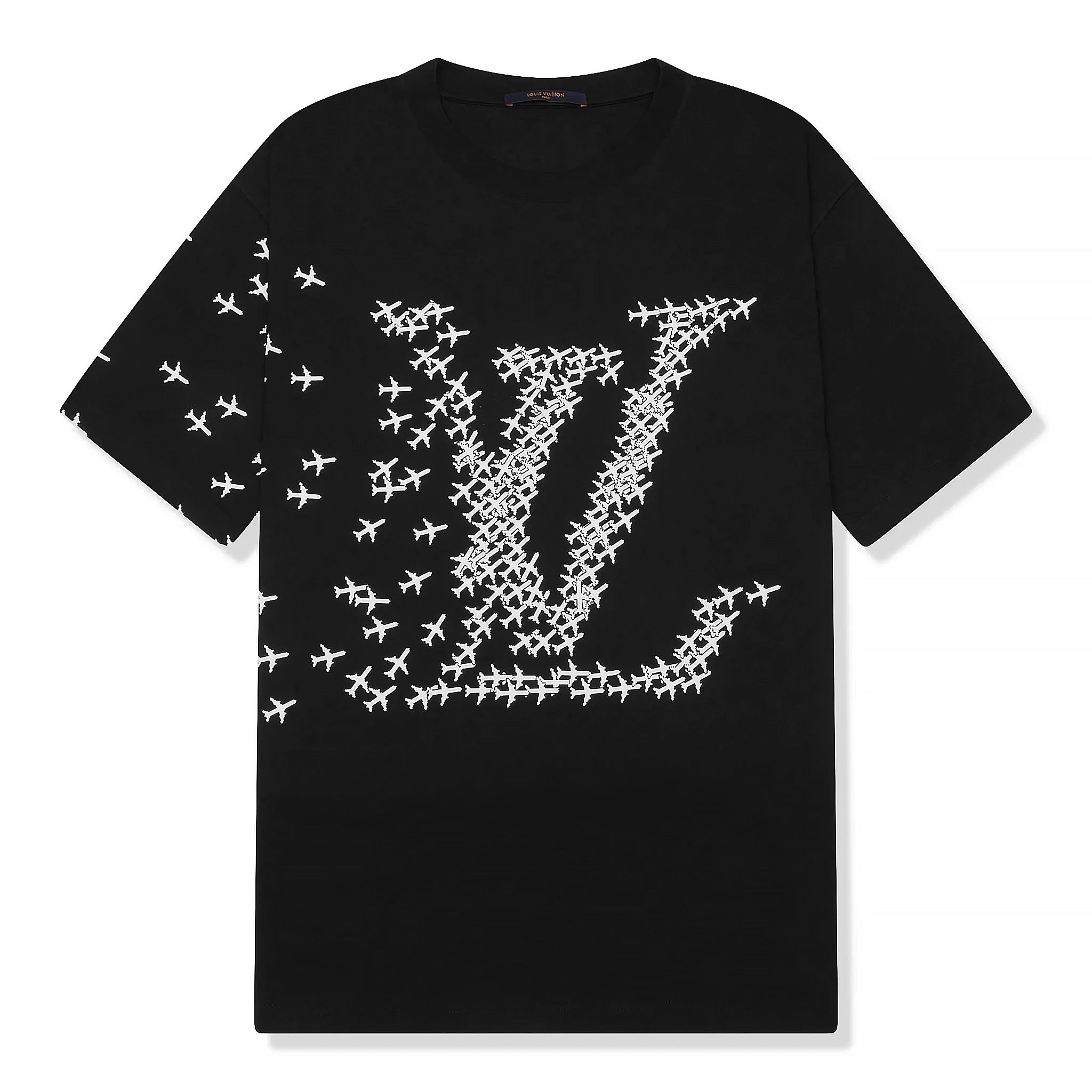 Front view of Louis Vuitton 2054 Planes Black T Shirt