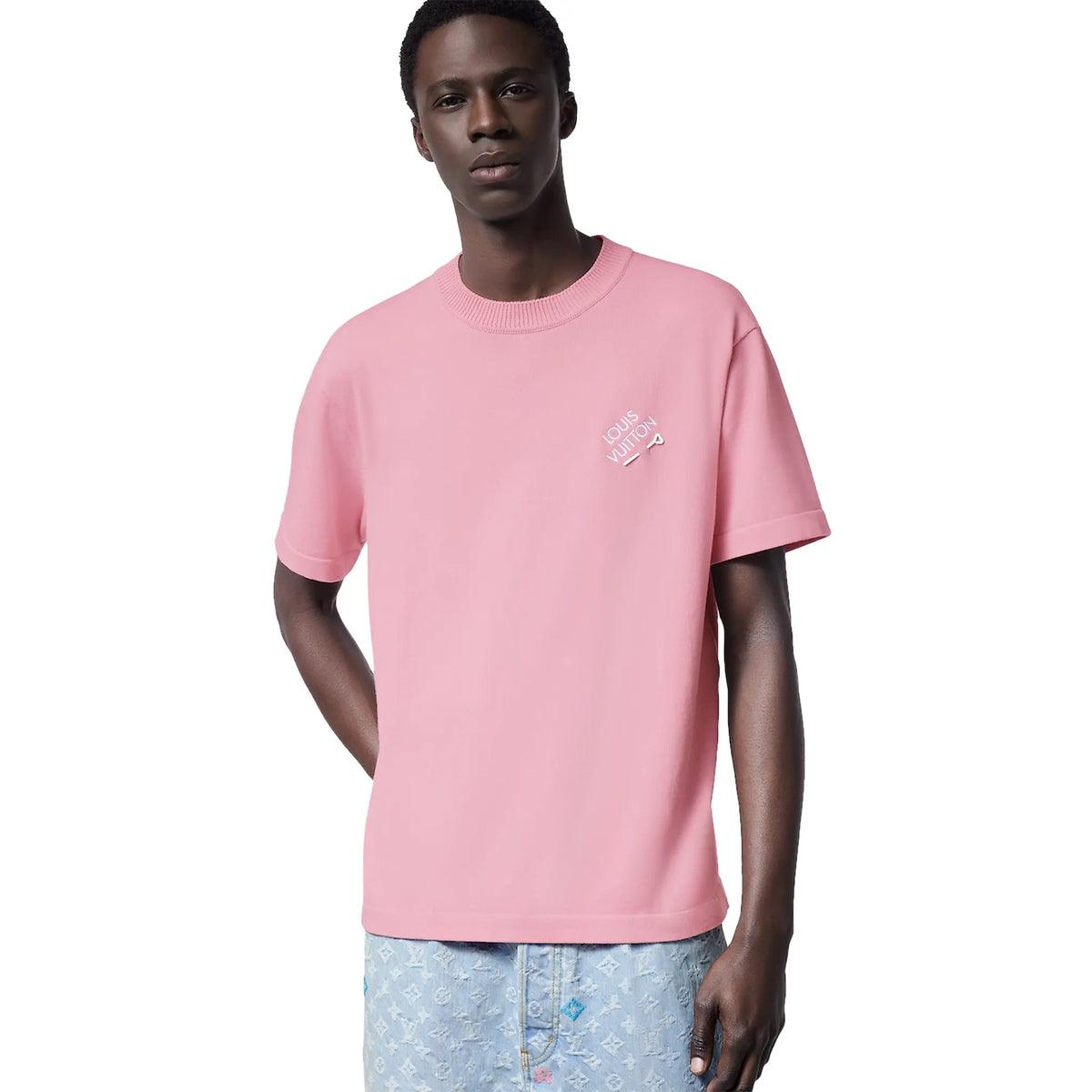 Shirt | 1AFPSQ - Louis Vuitton Embroidered Cotton Crewneck Pink T - Сумка  кросбоді louis vuitton