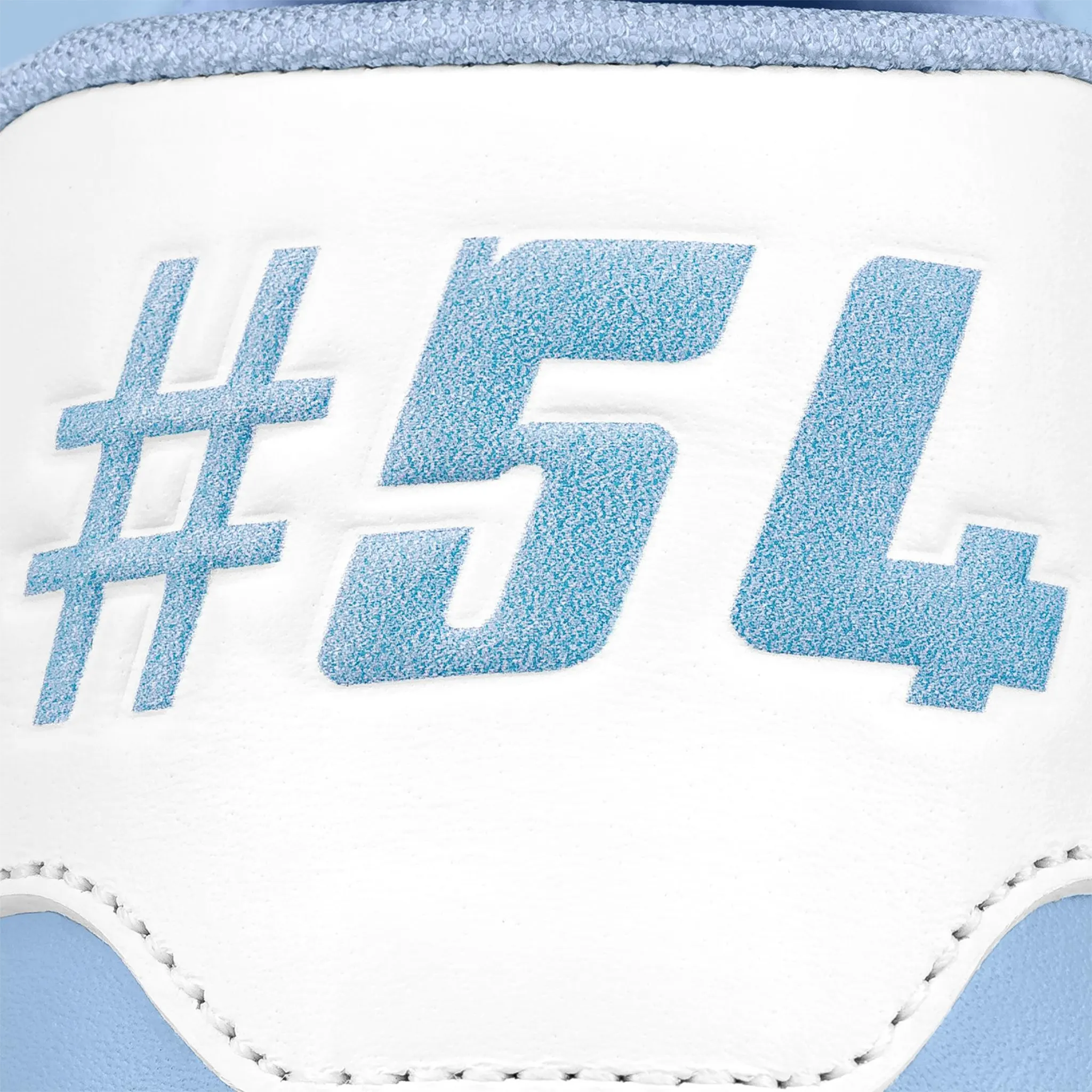 Back detail view of Louis Vuitton LV '54' Trainer Light Blue White Sneaker