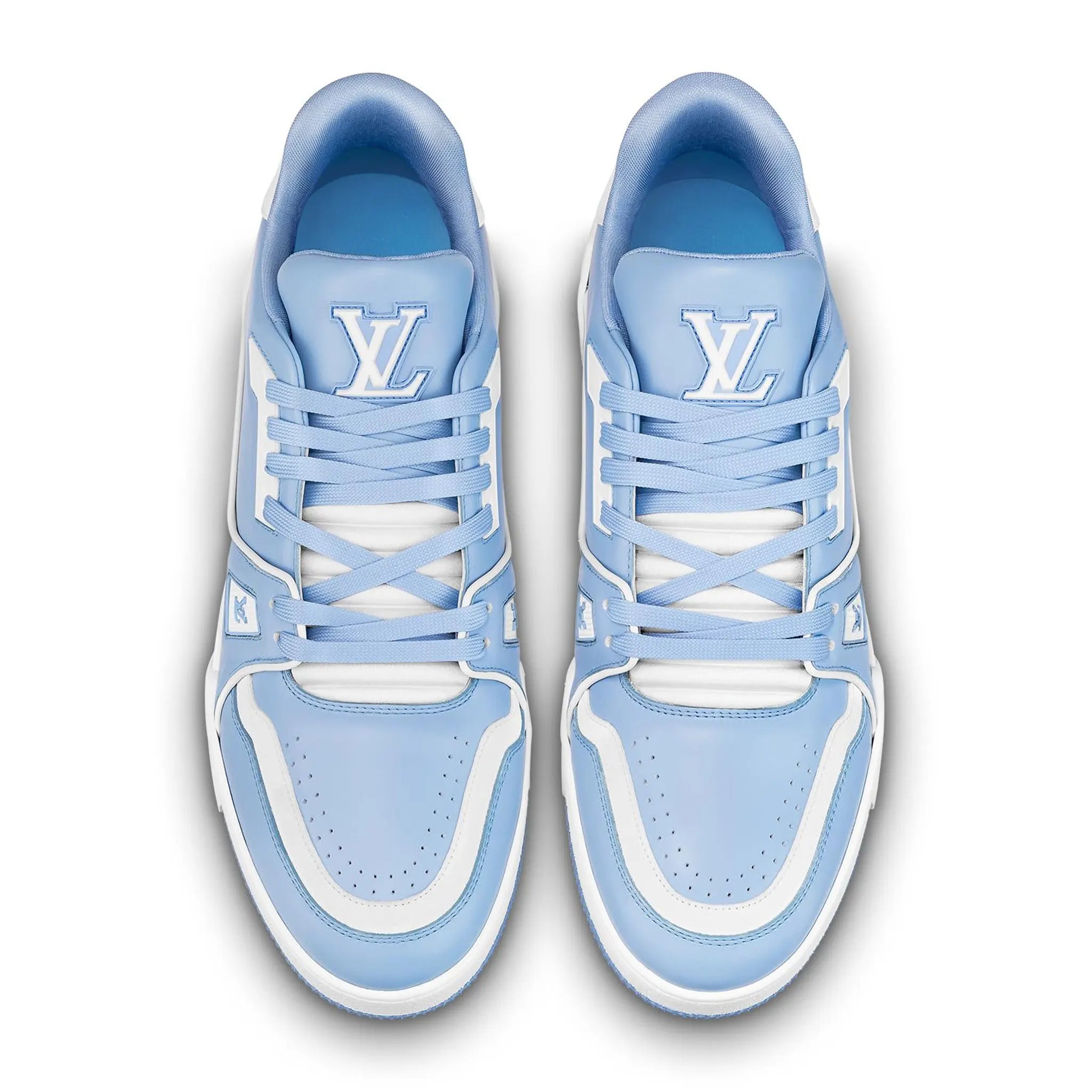 Top view of Louis Vuitton LV '54' Trainer Light Blue White Sneaker