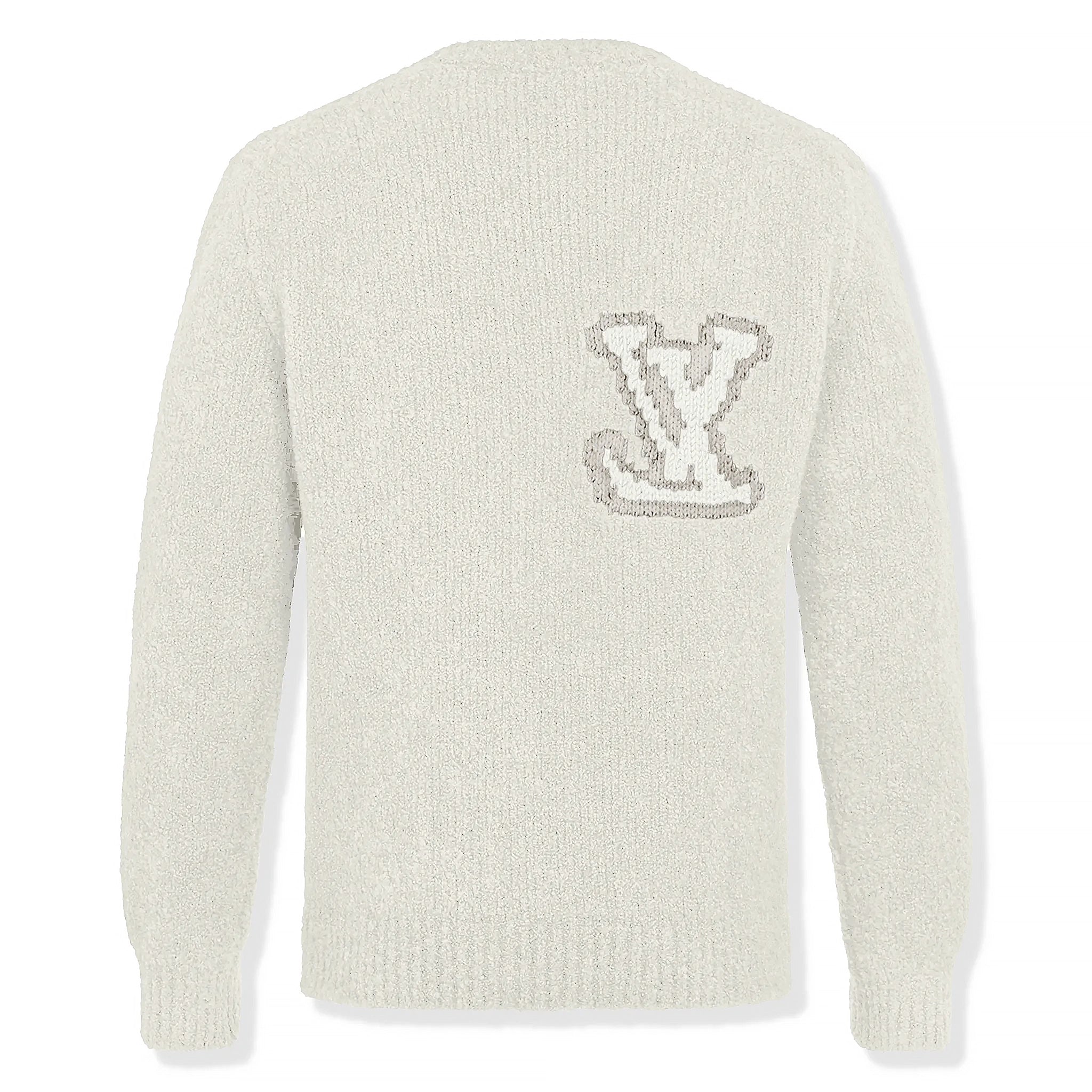 Back view of Louis Vuitton LV Instarsia Wool Milk White Knit NVPROD4830075V