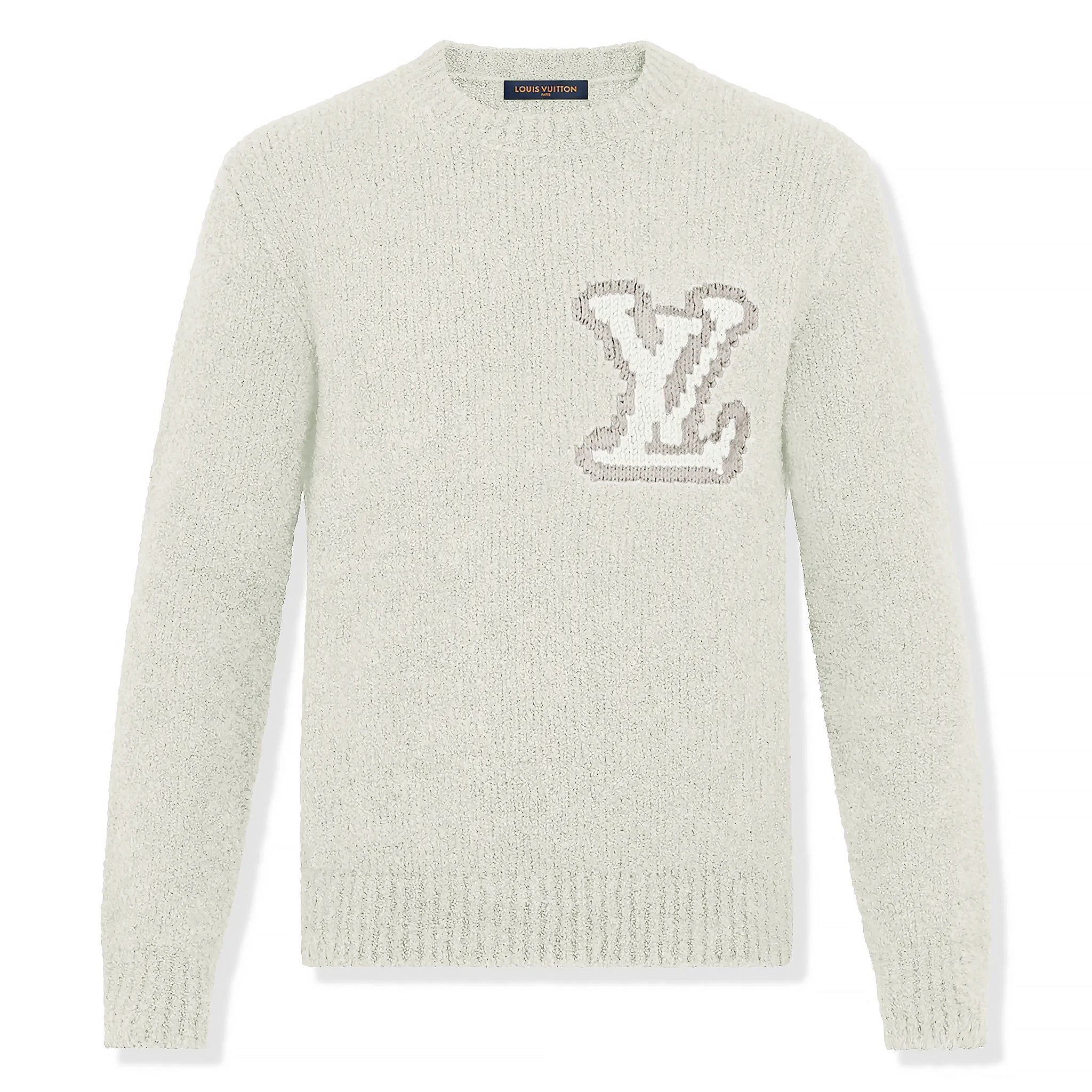 Front view of Louis Vuitton LV Instarsia Wool Milk White Knit NVPROD4830075V