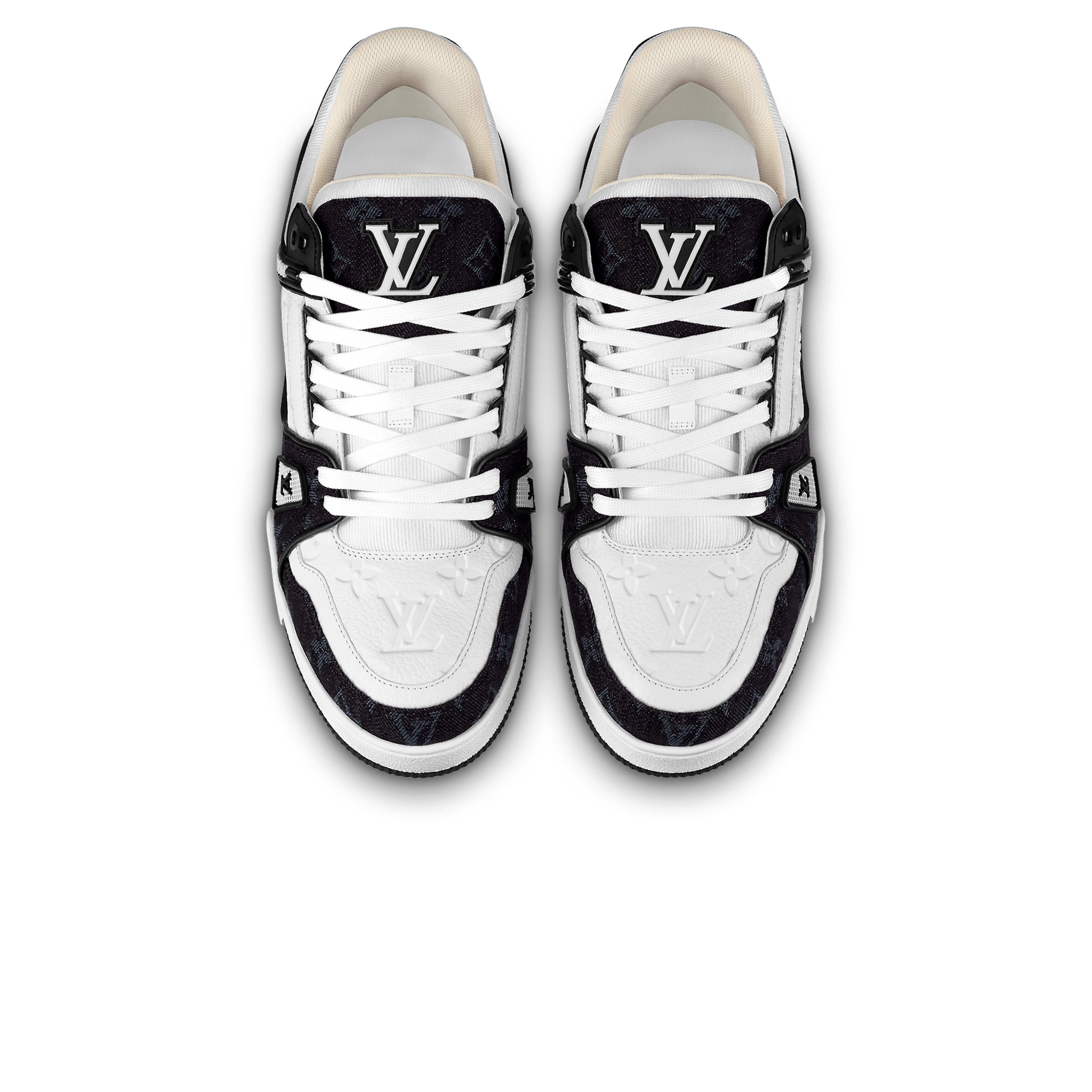 LOUIS VUITTON x NIGO Calfskin Printed LV Trainer Sneaker 9 Black