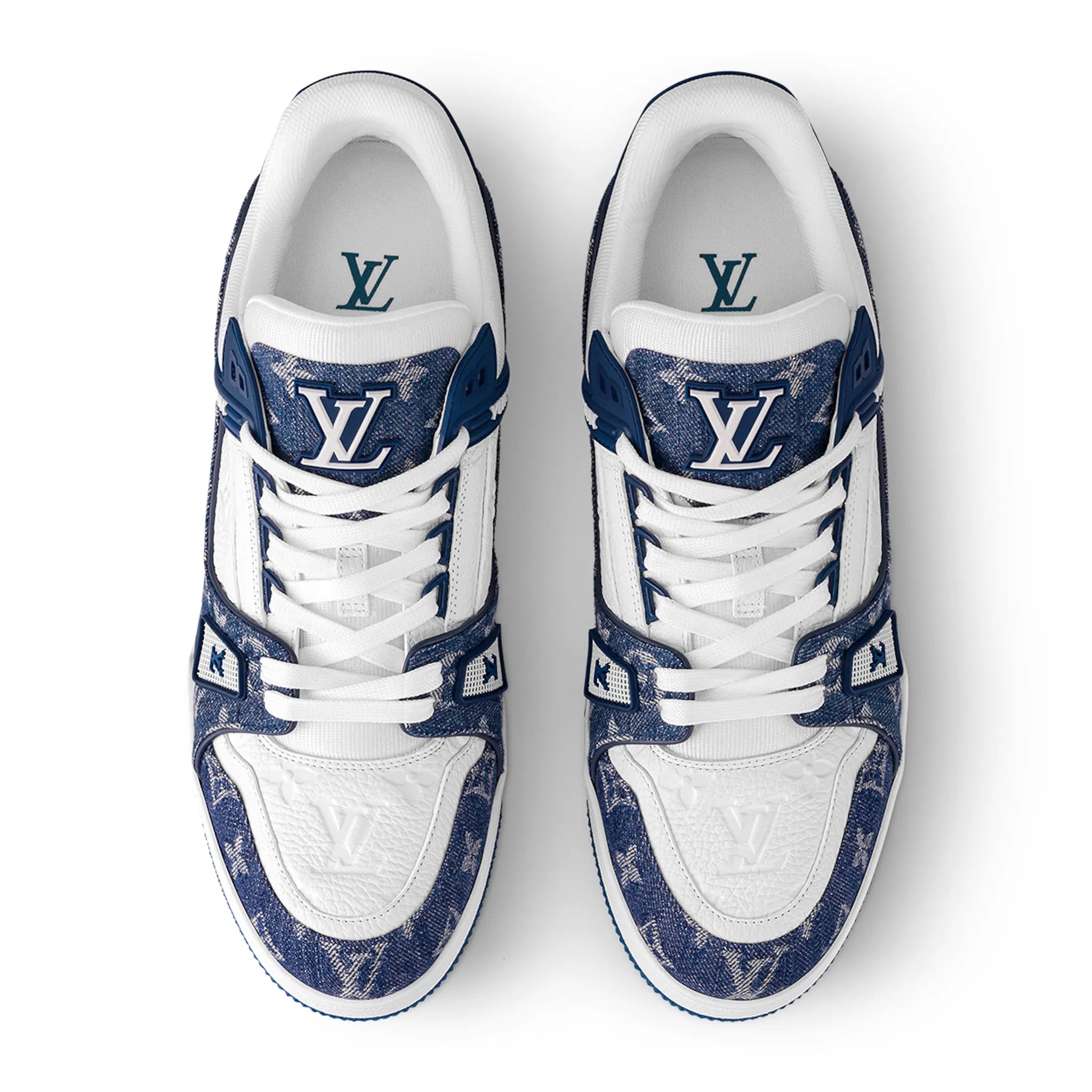 Top view of Louis Vuitton LV Monogram Blue Denim Sneaker 1A9JGV