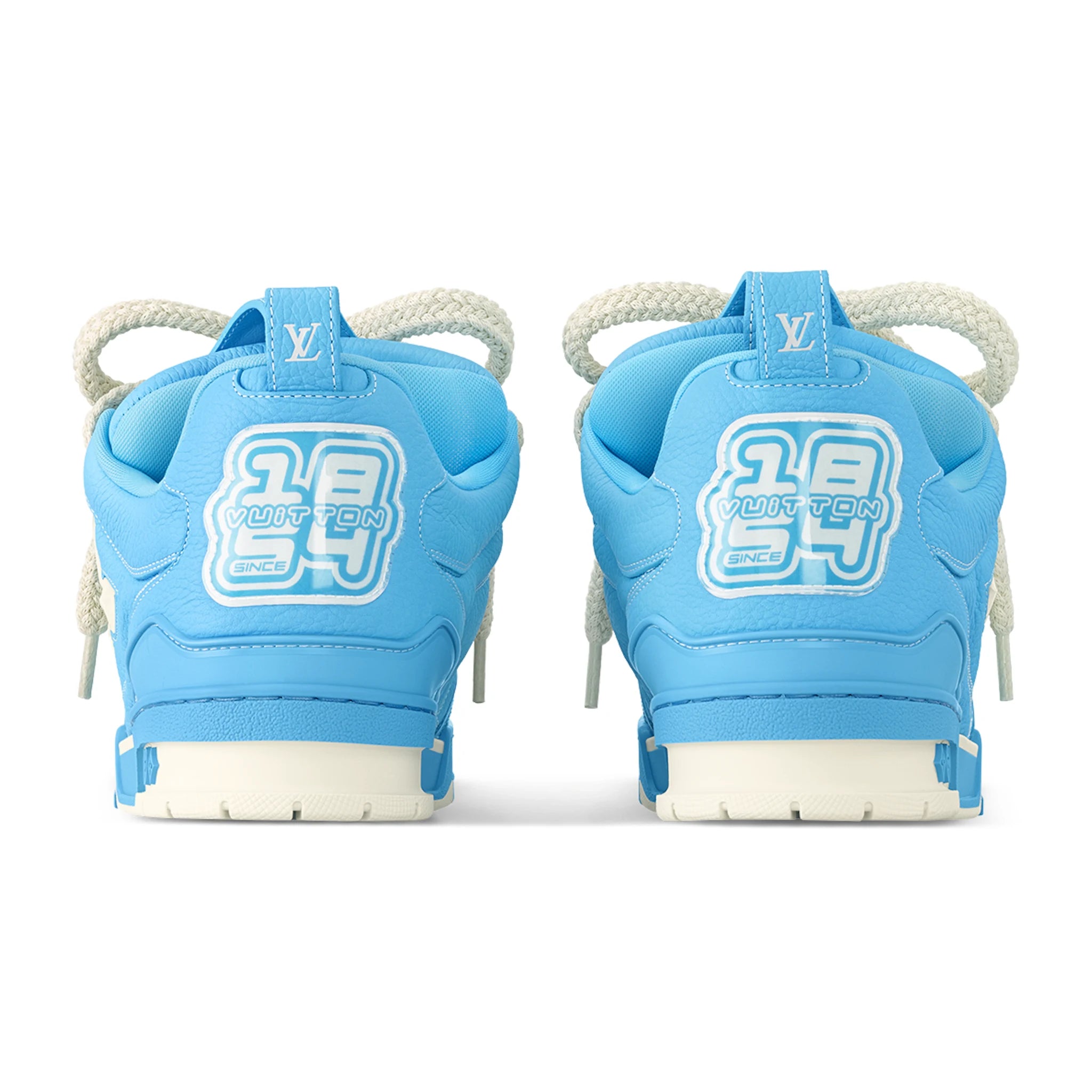 Back view of Louis Vuitton LV Skate Monogram Trainer Baby Blue Sneaker NVPROD4830220V