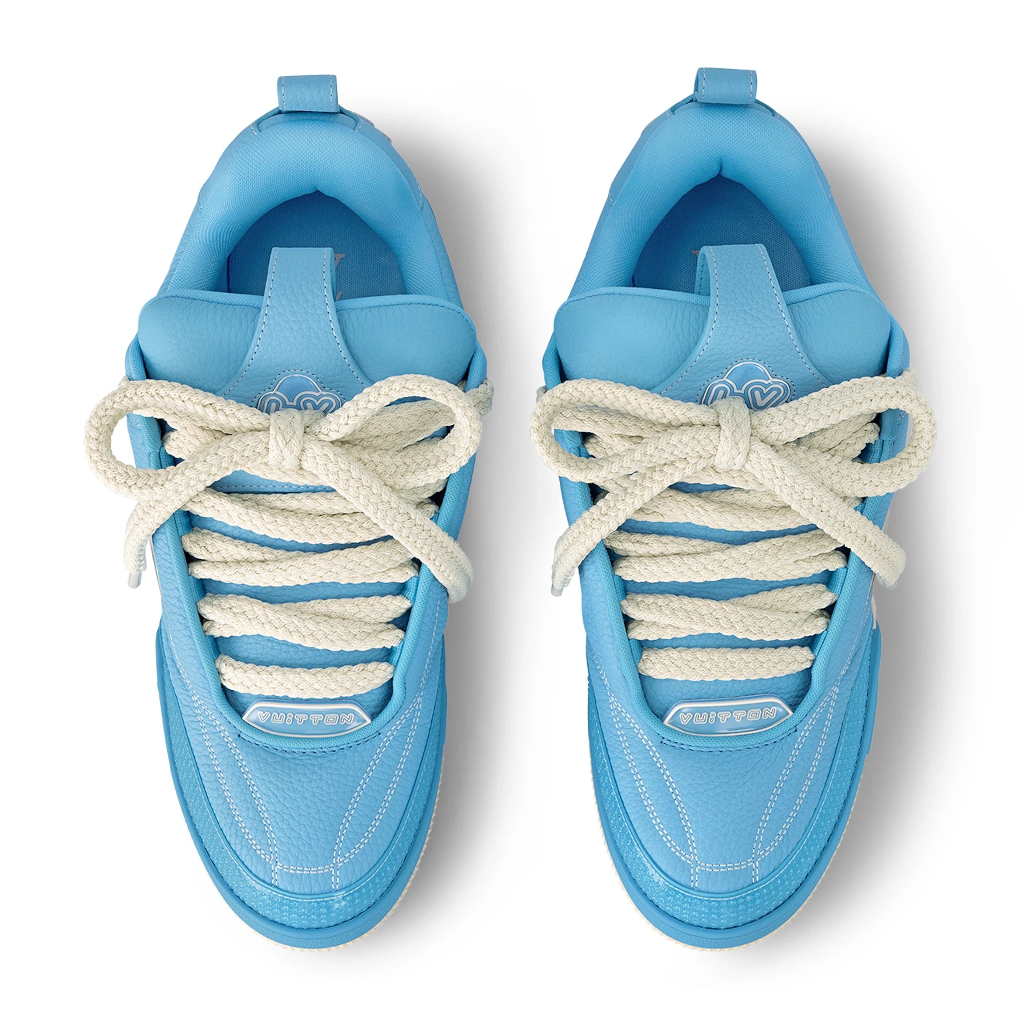 Top side view of Louis Vuitton LV Skate Monogram Trainer Baby Blue Sneaker NVPROD4830220V